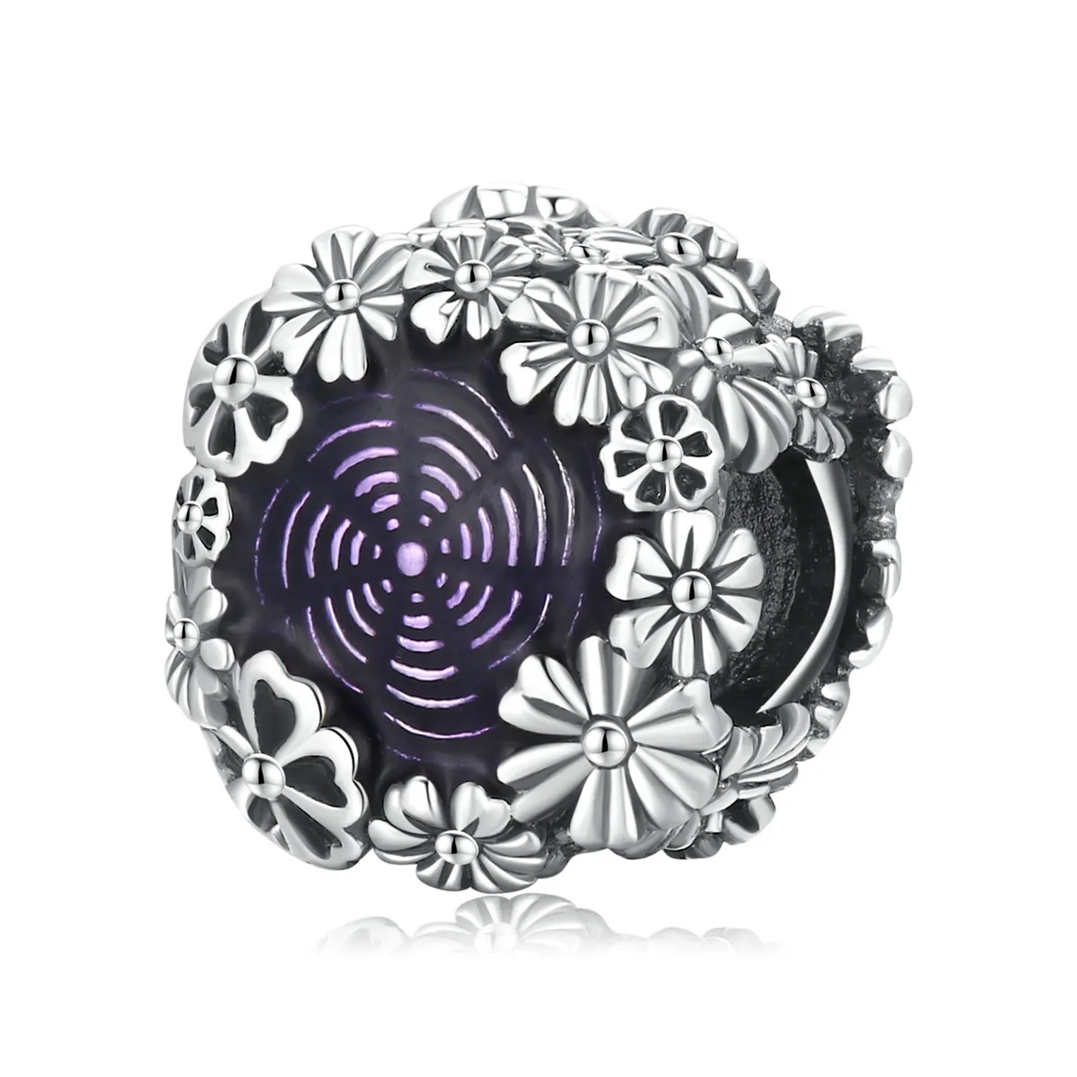 pandora style retro flowers charm scc2096