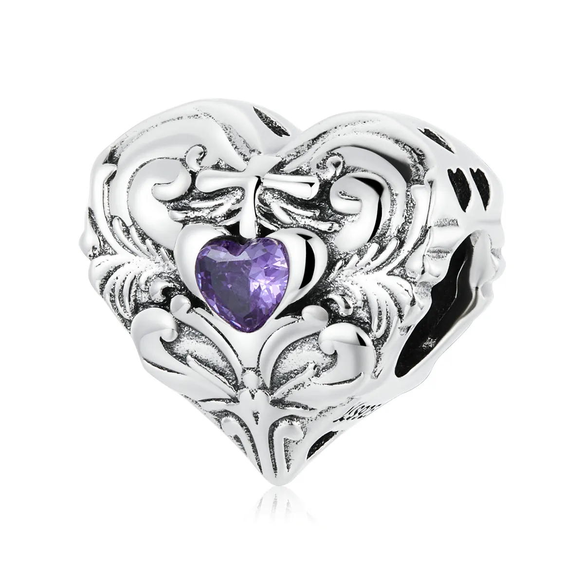 pandora style retro heart charm scc2158