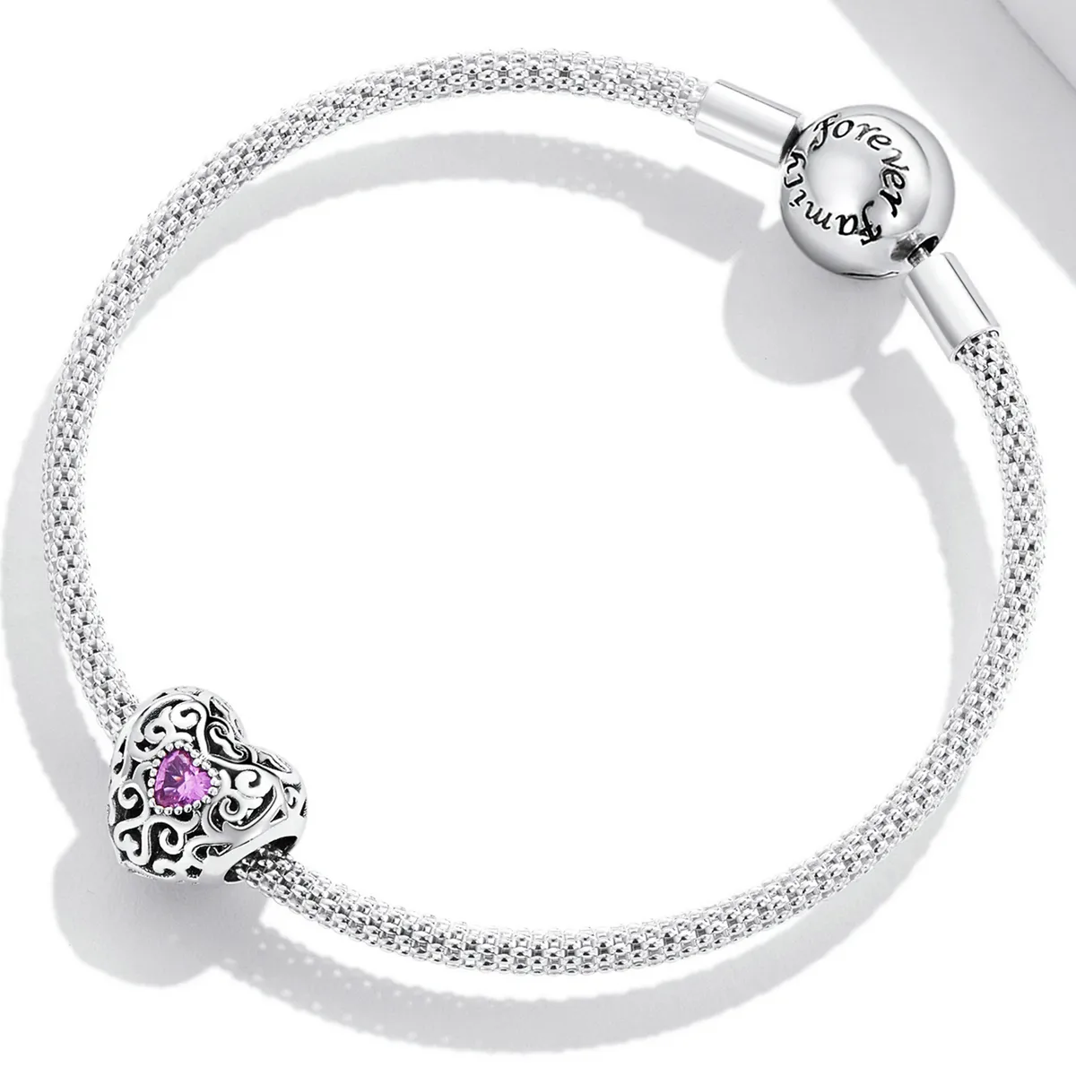 PANDORA Style Retro Pattern Love Charm - SCC2136