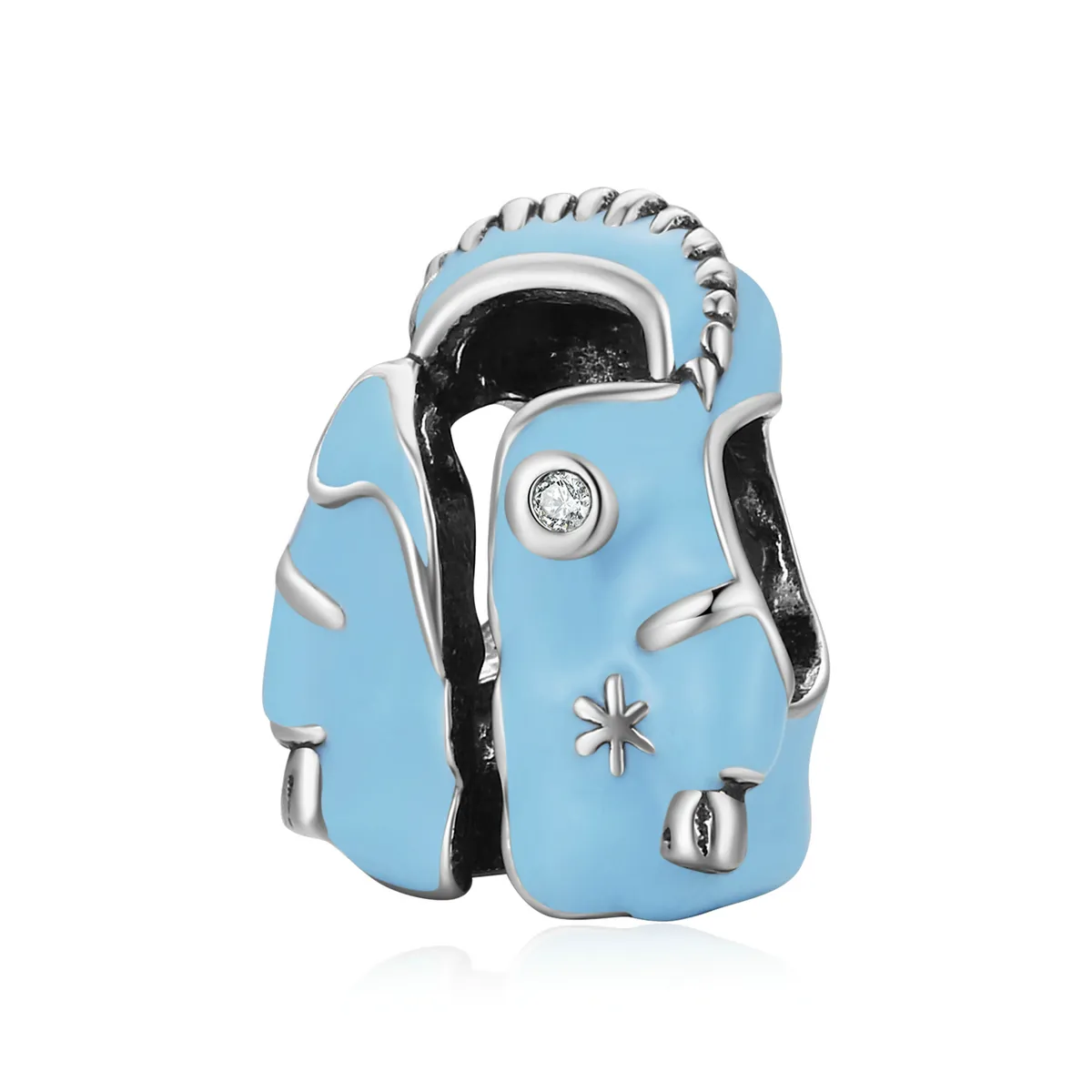 pandora style sky blue down jacket charm scc1999