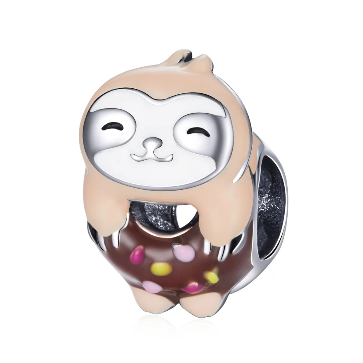 pandora style sloth donut charm scc1881