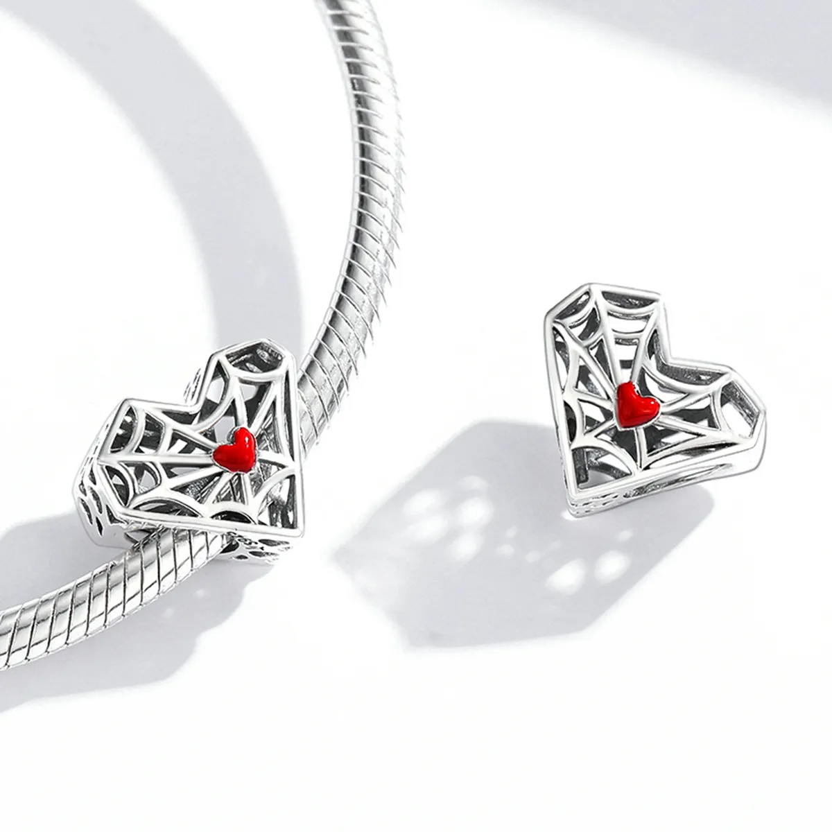 PANDORA Style Spider Web Heart Charm - SCC1958