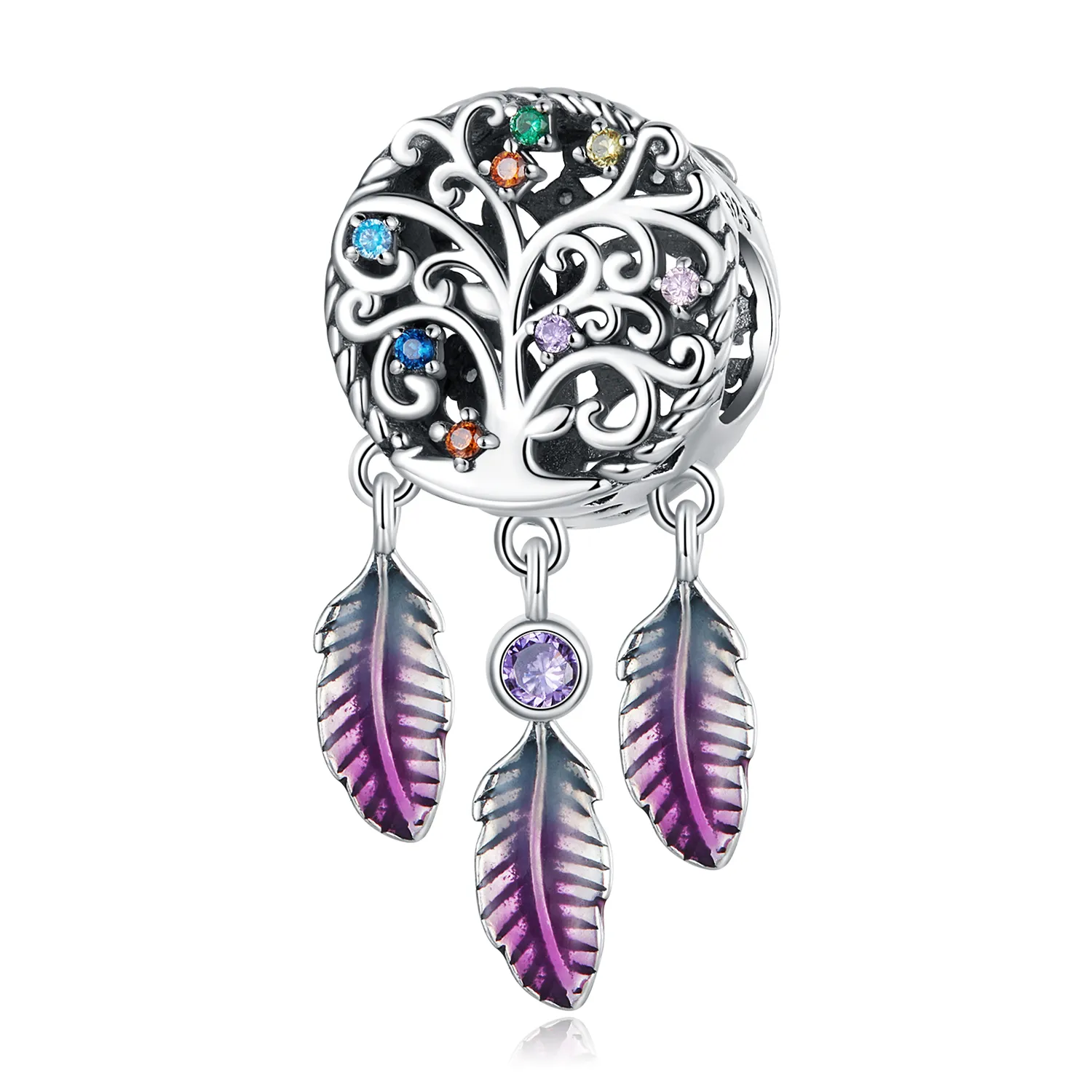 pandora style tree of life dream catcher charm scc2268