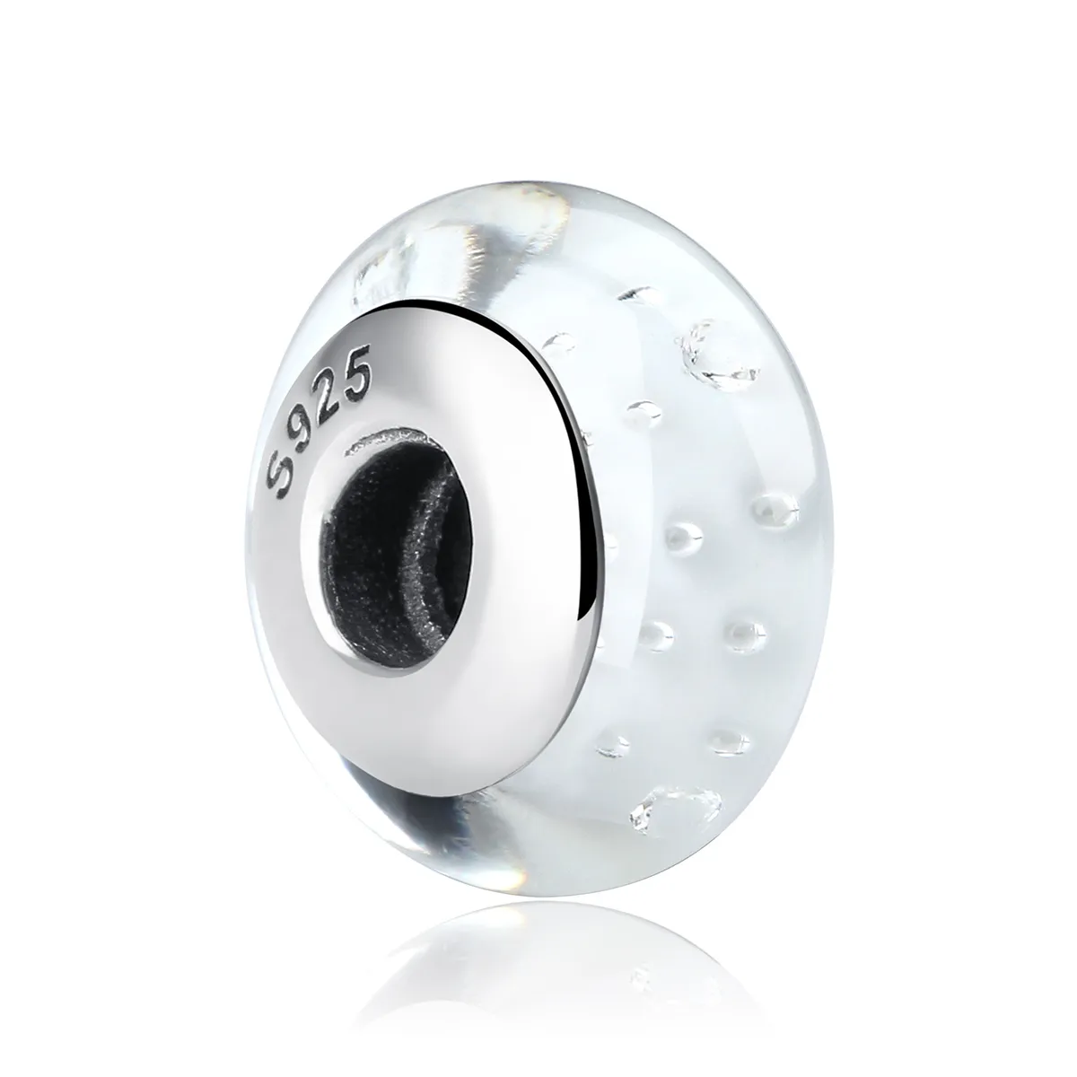 PANDORA Style White Murano Glass Charm - SCZ002