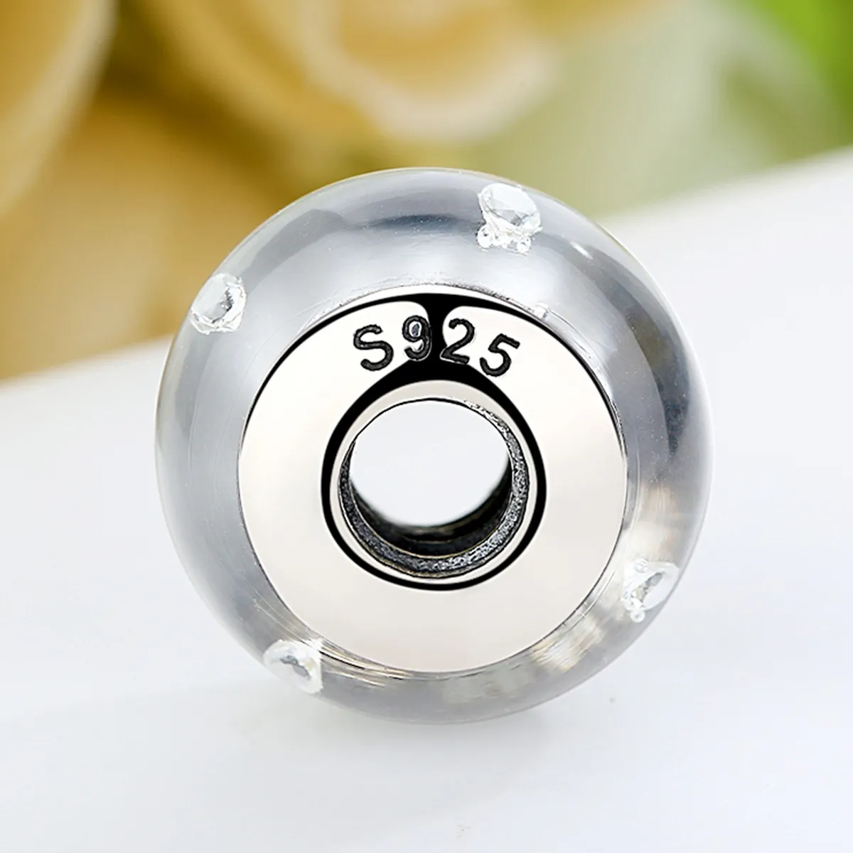 PANDORA Style White Murano Glass Charm - SCZ002