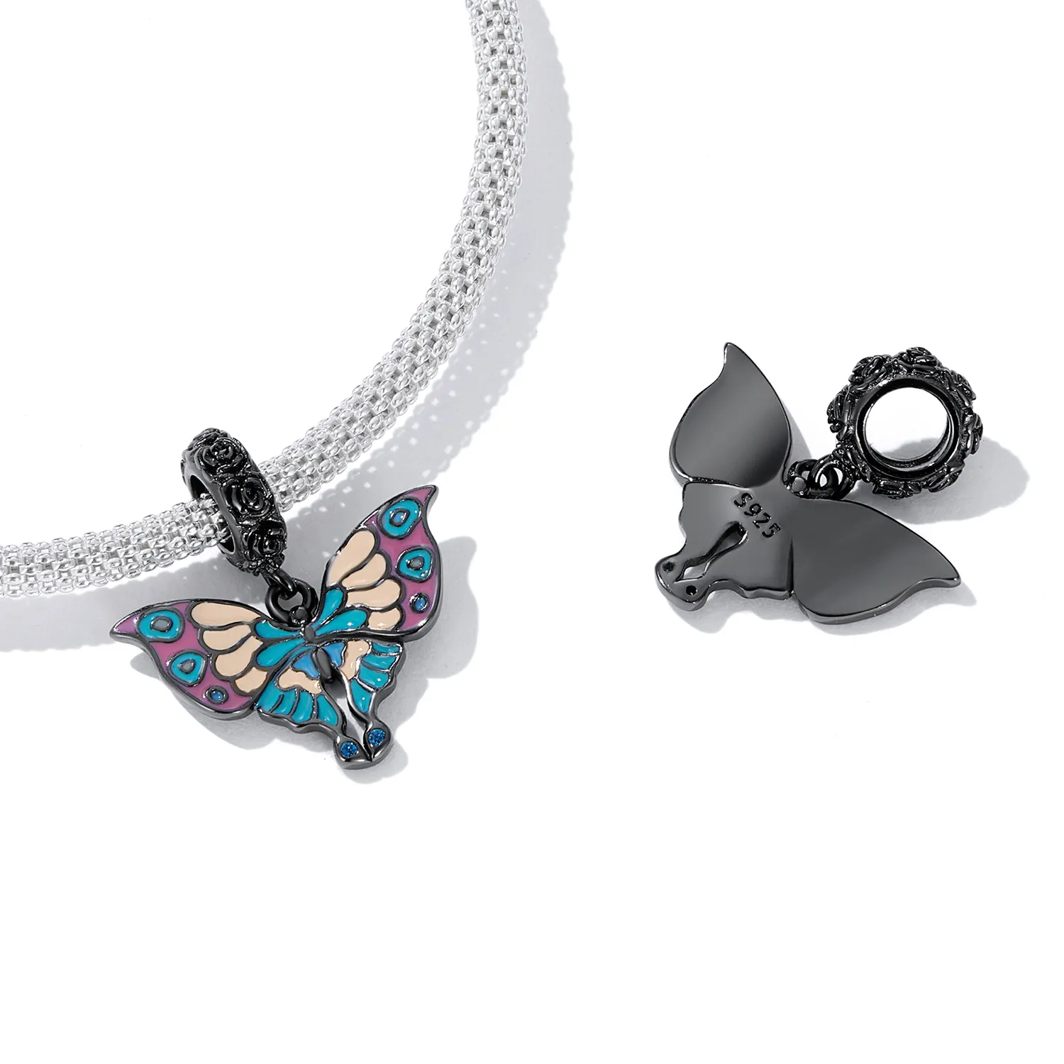 PANDORA Style Artistic Butterfly Dangle Charm - SCC2240