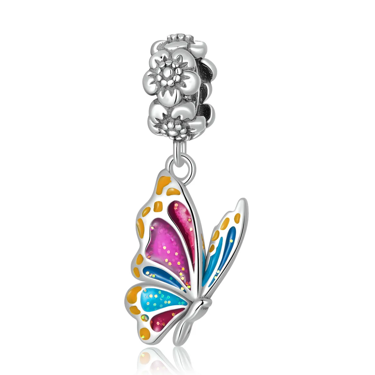 PANDORA Style Colorful Butterfly Dangle Charm - SCC2216