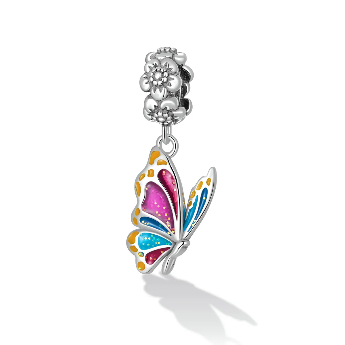 PANDORA Style Colorful Butterfly Dangle Charm - SCC2216