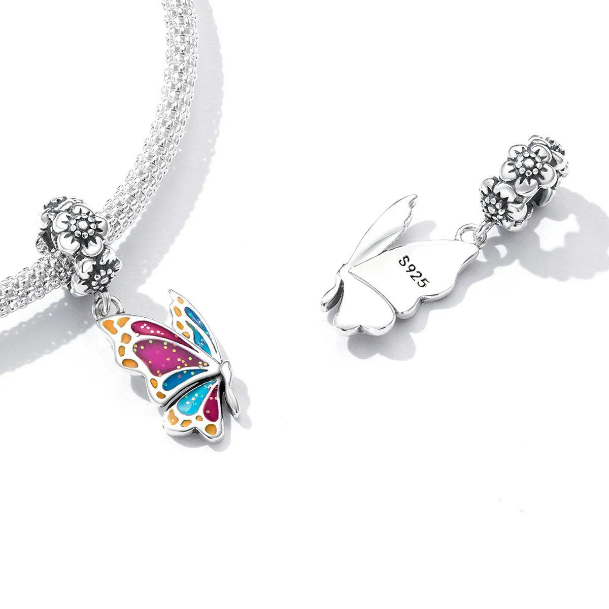 PANDORA Style Colorful Butterfly Dangle Charm - SCC2216