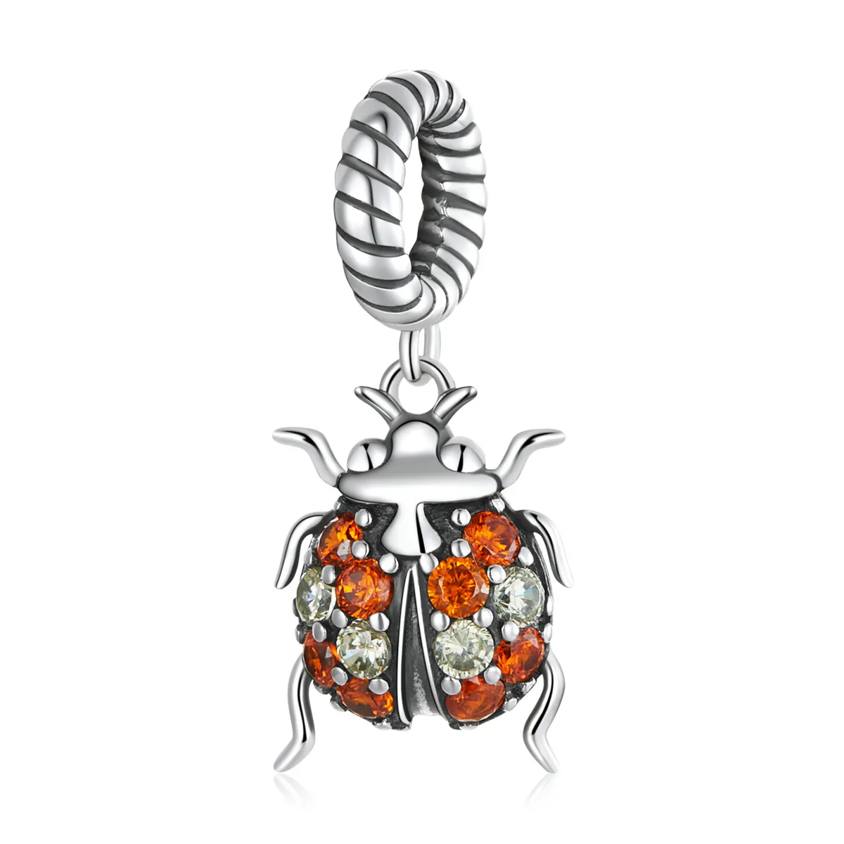 pandora style delicate ladybug dangle charm scc2179