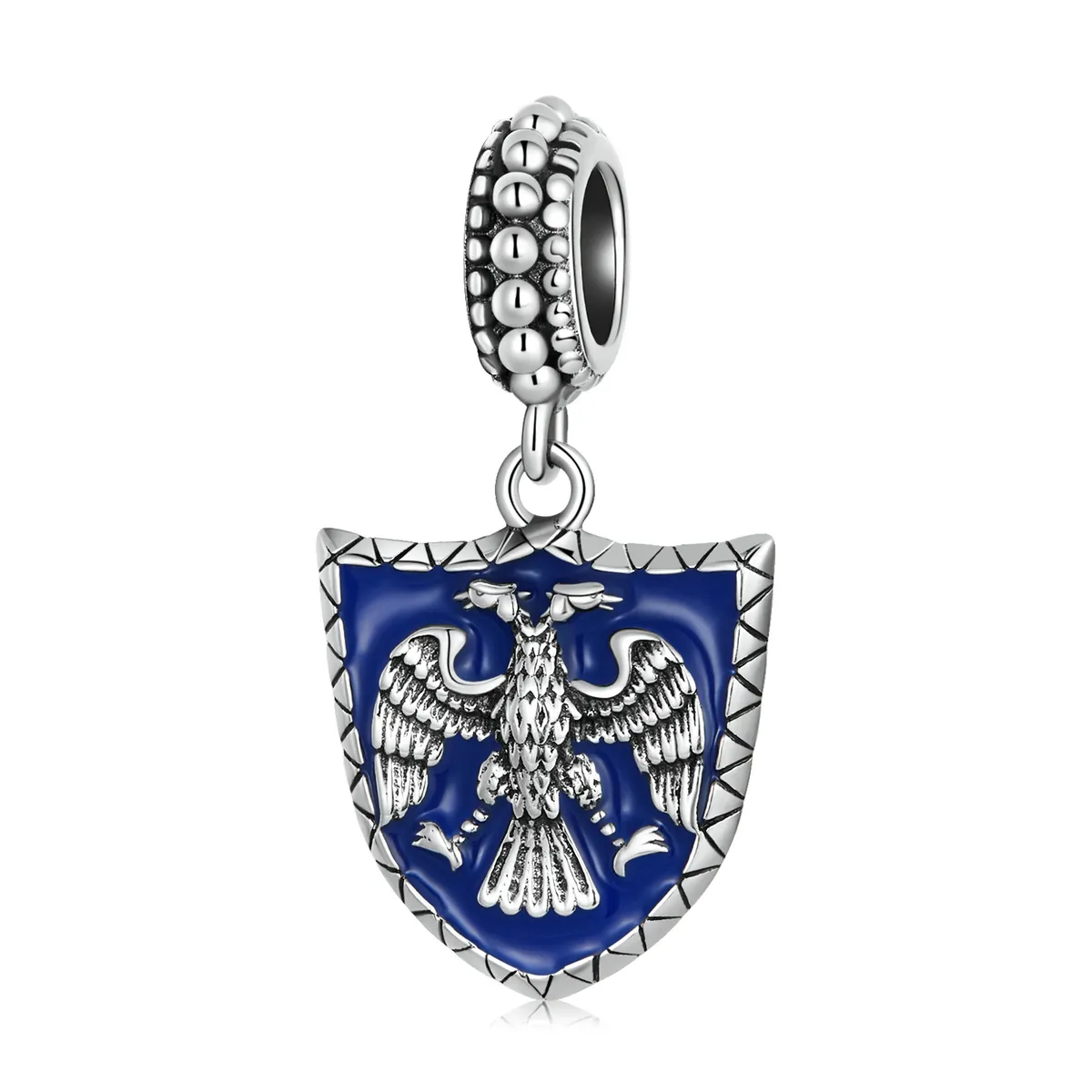 PANDORA Style Double Headed Eagle Shield Dangle Charm - SCC2184