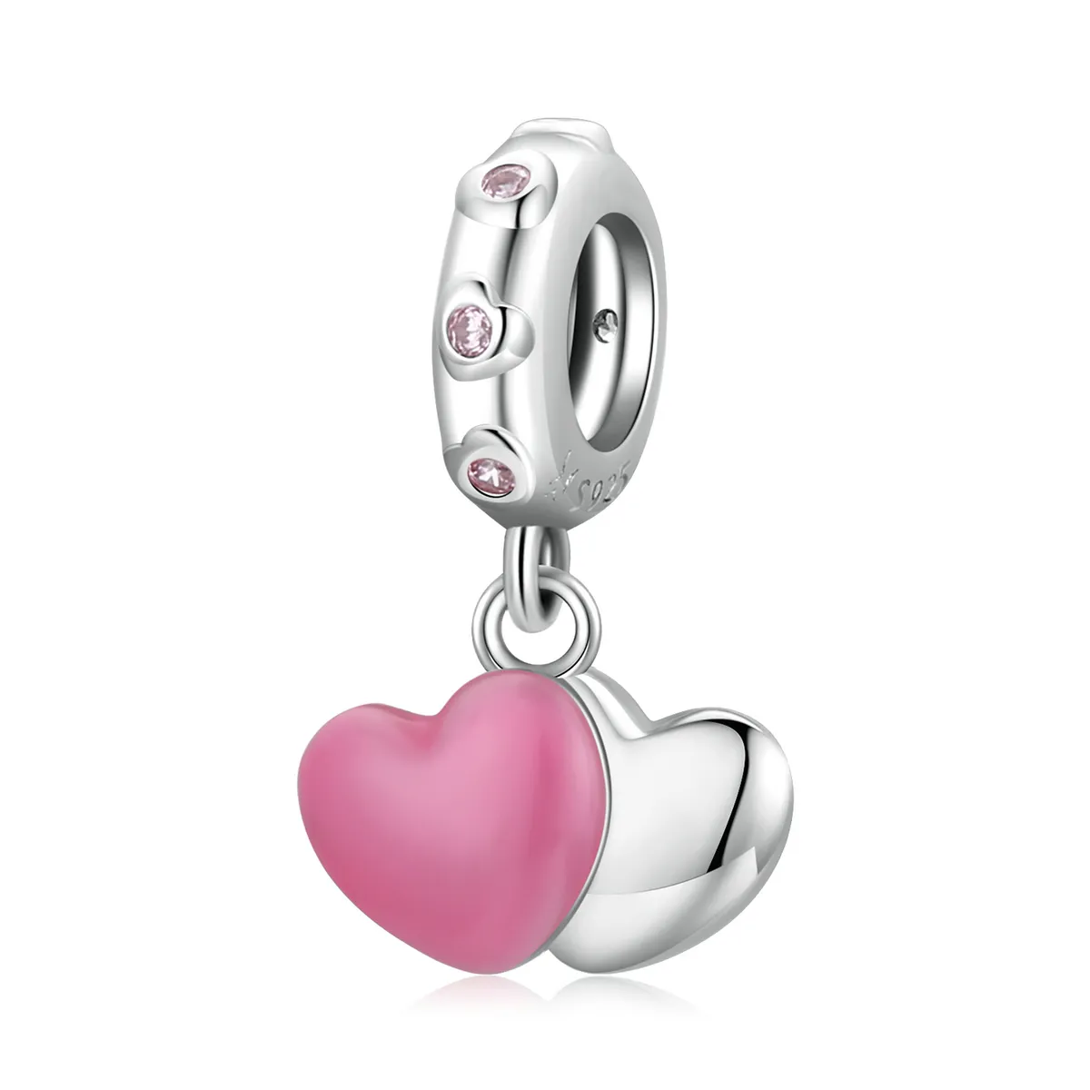 pandora style double love dangle charm scc2006