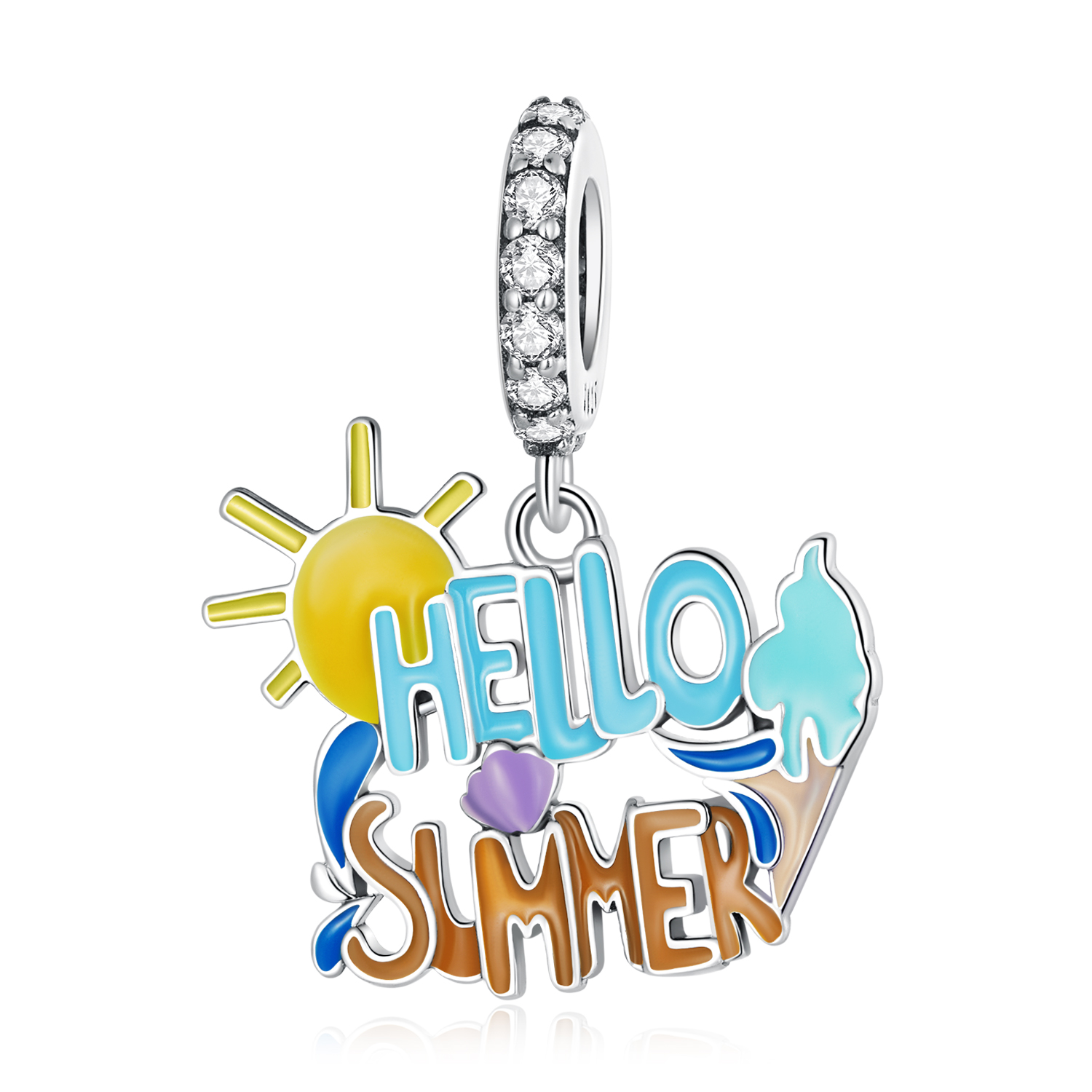 pandora style hello summer sign dangle charm scc2222
