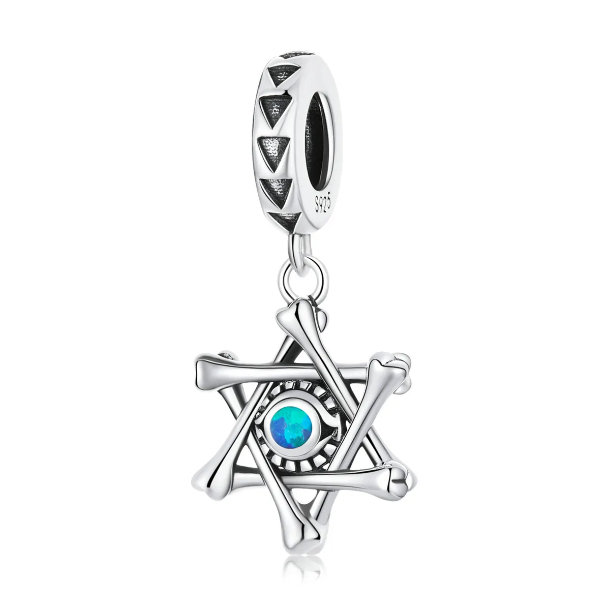 pandora style hexagram devil eye dangle charm scc2174