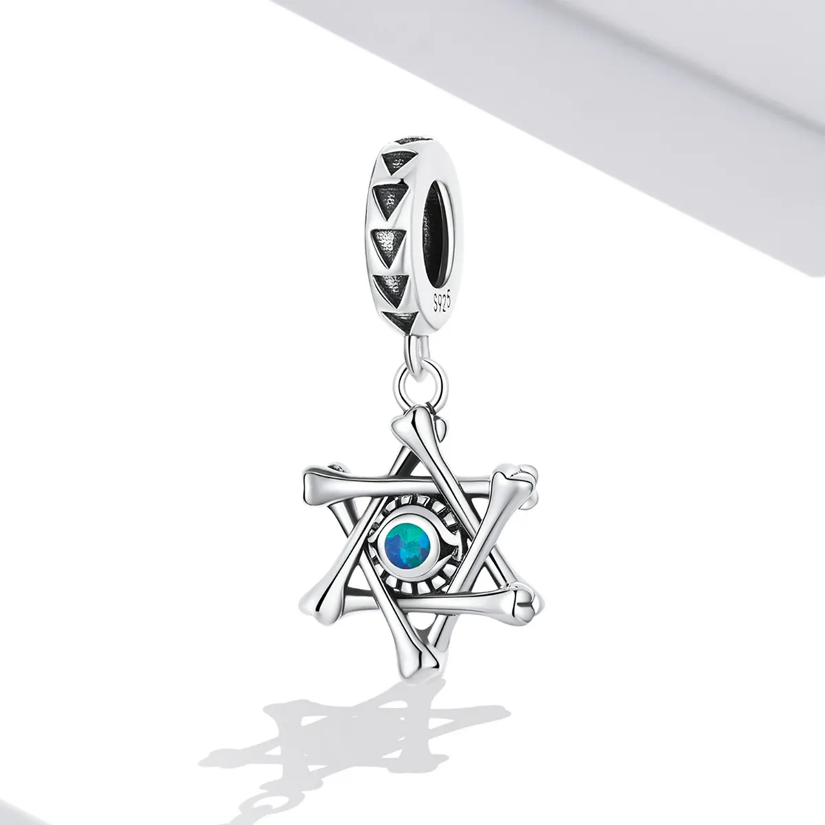 PANDORA Style Hexagram Devil Eye Dangle Charm - SCC2174