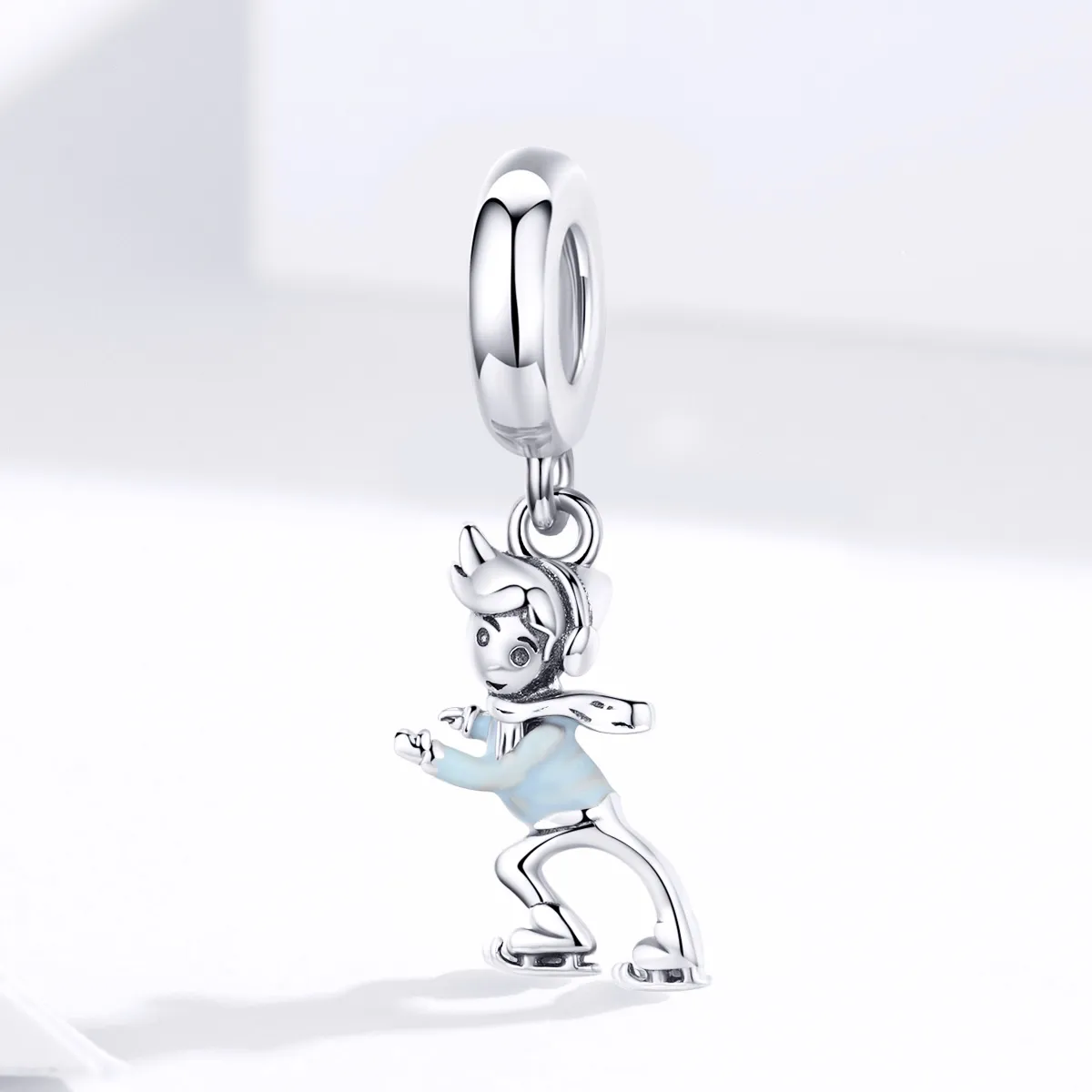 PANDORA Style Little Boy Skiing Dangle Charm - SCC1352