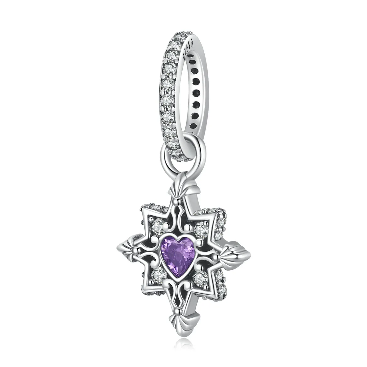 pandora style love starburst dangle charm scc2147