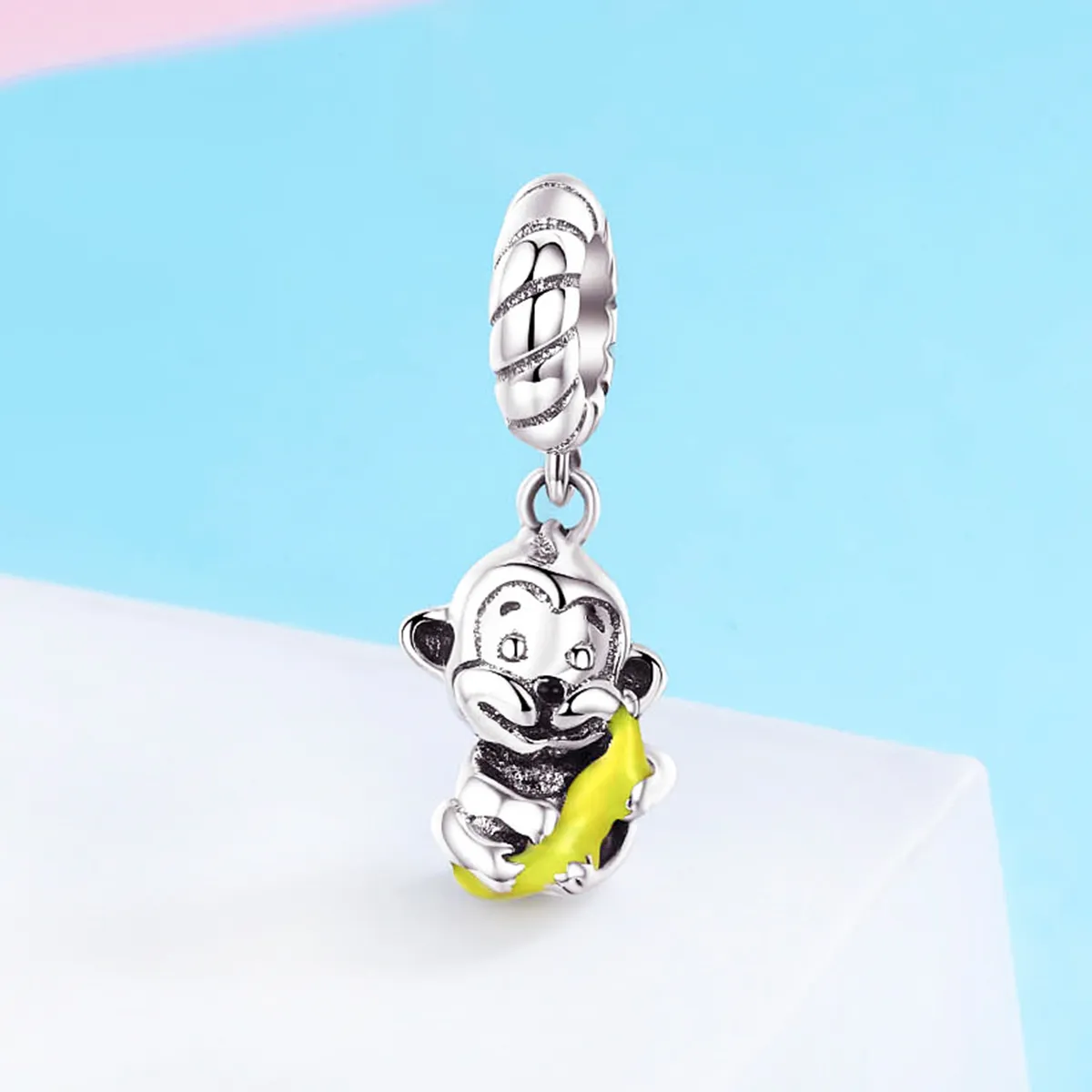 PANDORA Style Monkey Holding Banana Dangle Charm - SCC520