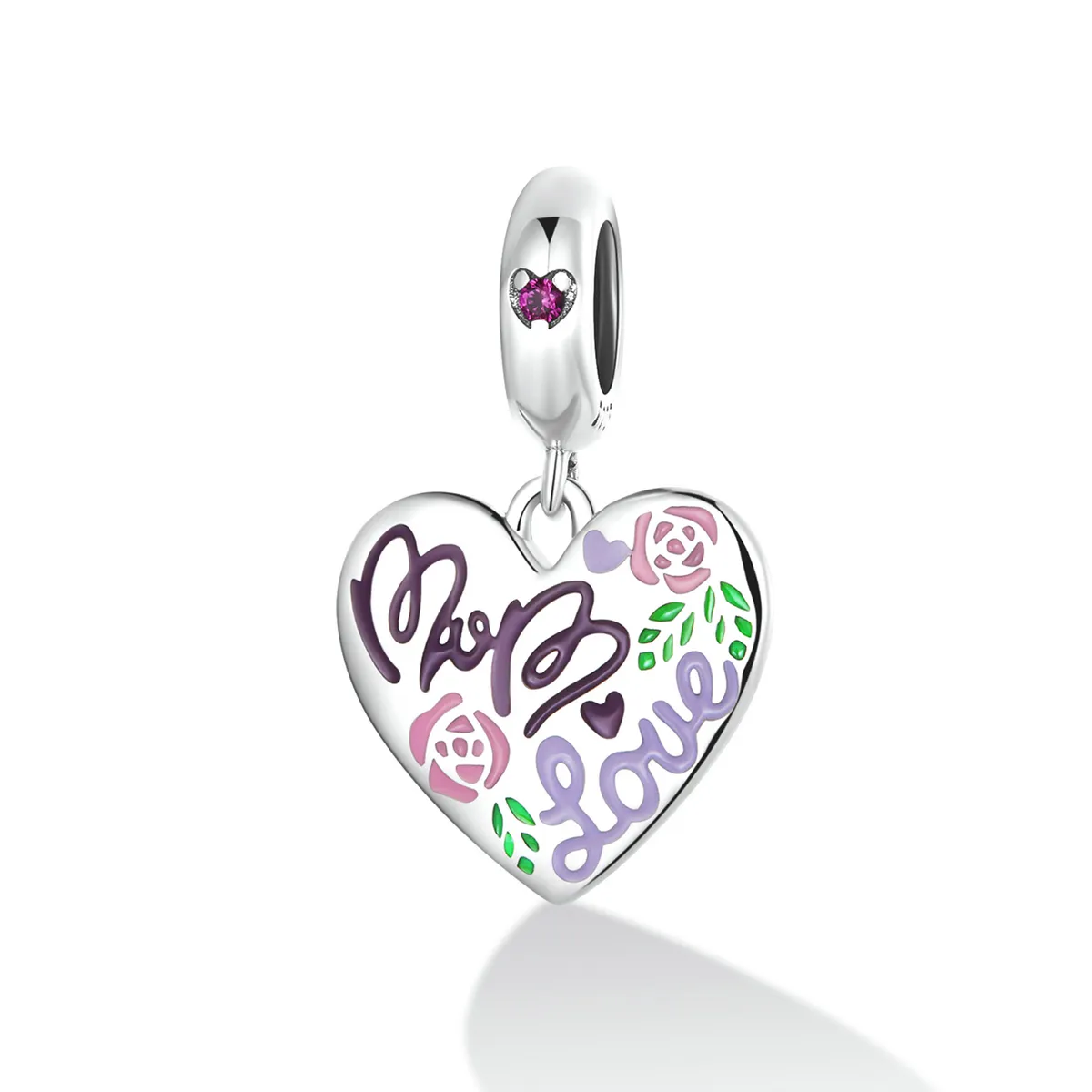 PANDORA Style Mother's Day - Colorful Graffiti Hearts Dangle Charm - BSC594