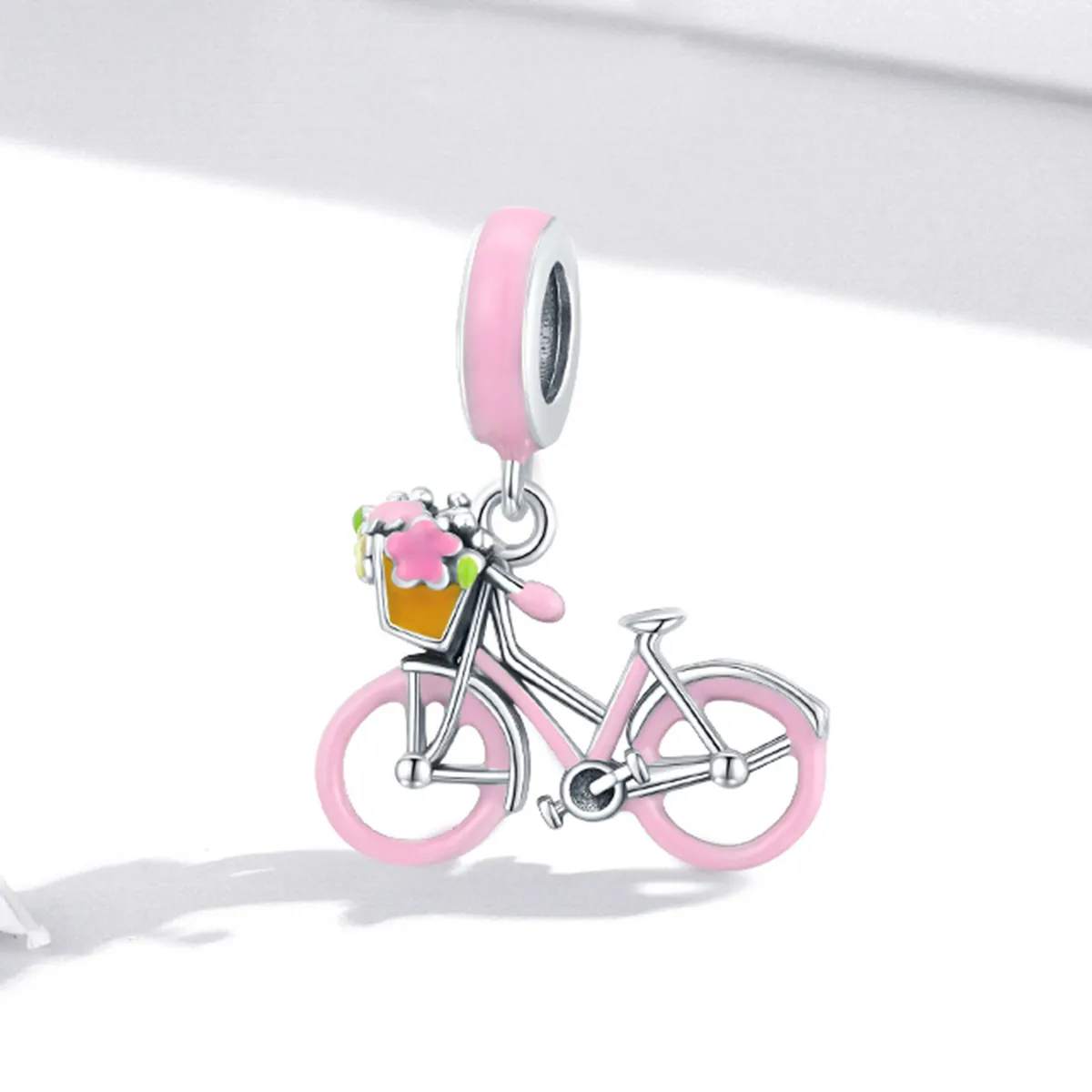 PANDORA Style Pink Bicycle Dangle Charm - SCC1975