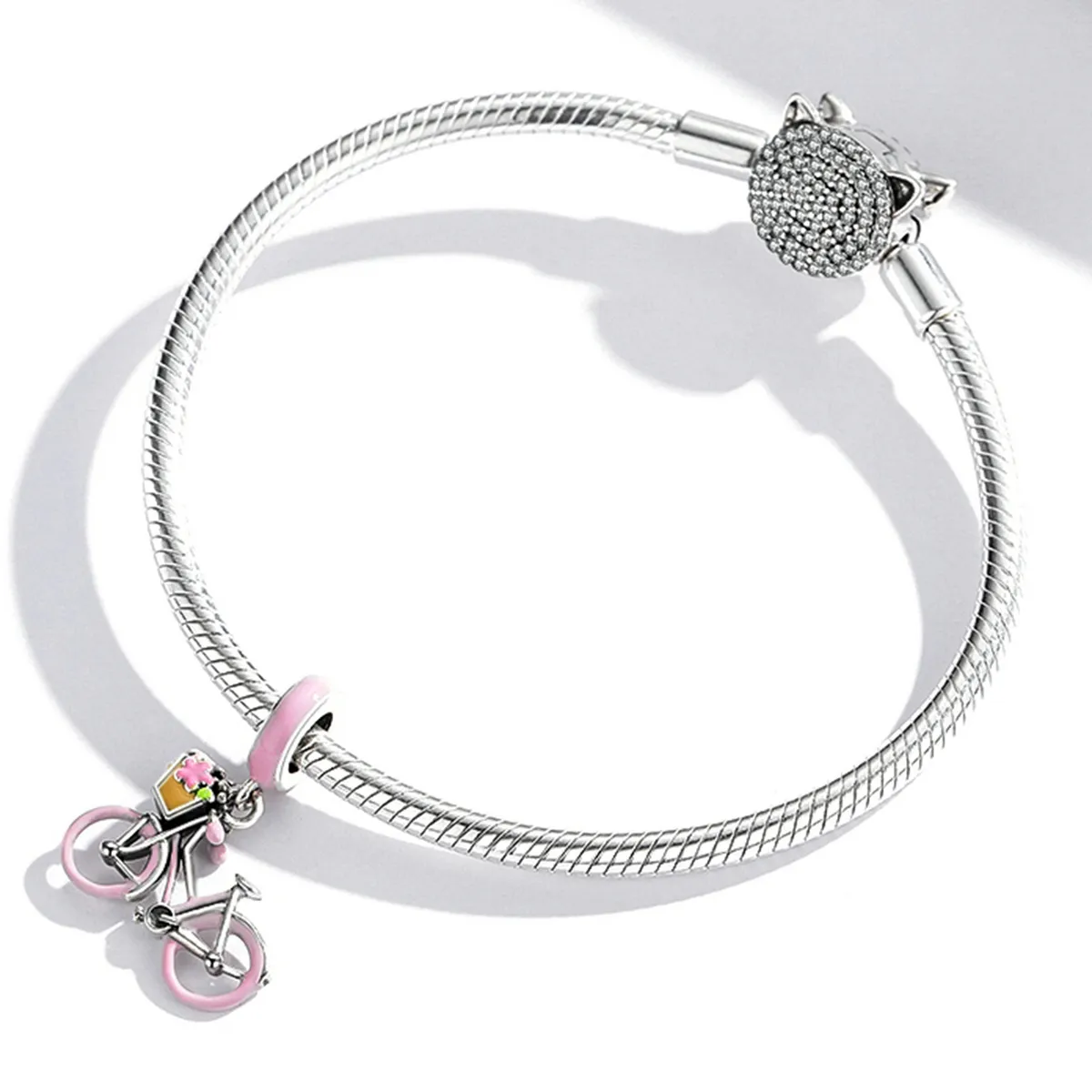 PANDORA Style Pink Bicycle Dangle Charm - SCC1975