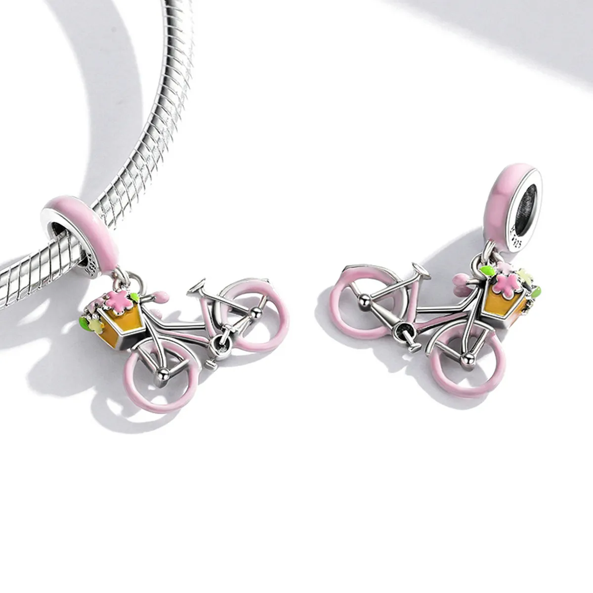 PANDORA Style Pink Bicycle Dangle Charm - SCC1975