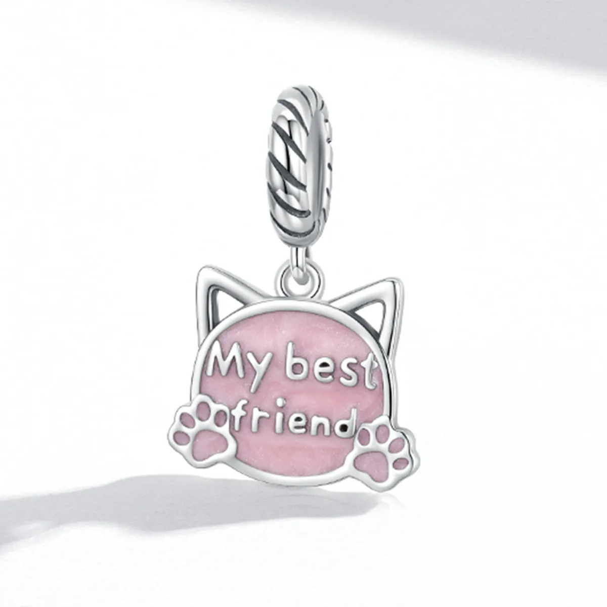 PANDORA Style Pink Cat Dangle Charm - BSC519