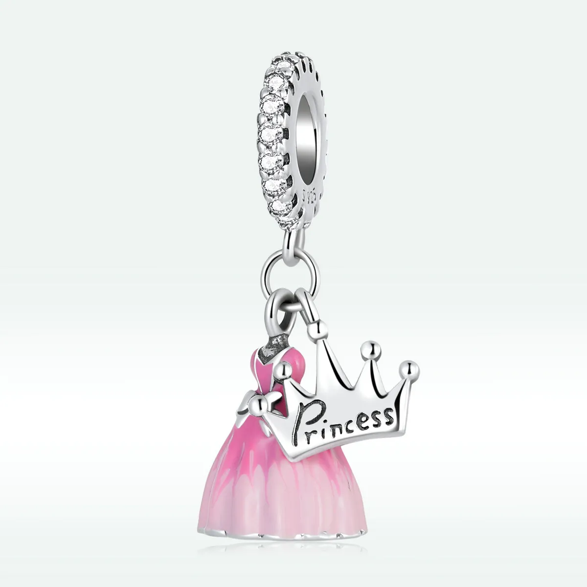 PANDORA Style Princess Dress Crown Dangle Charm - SCC2203