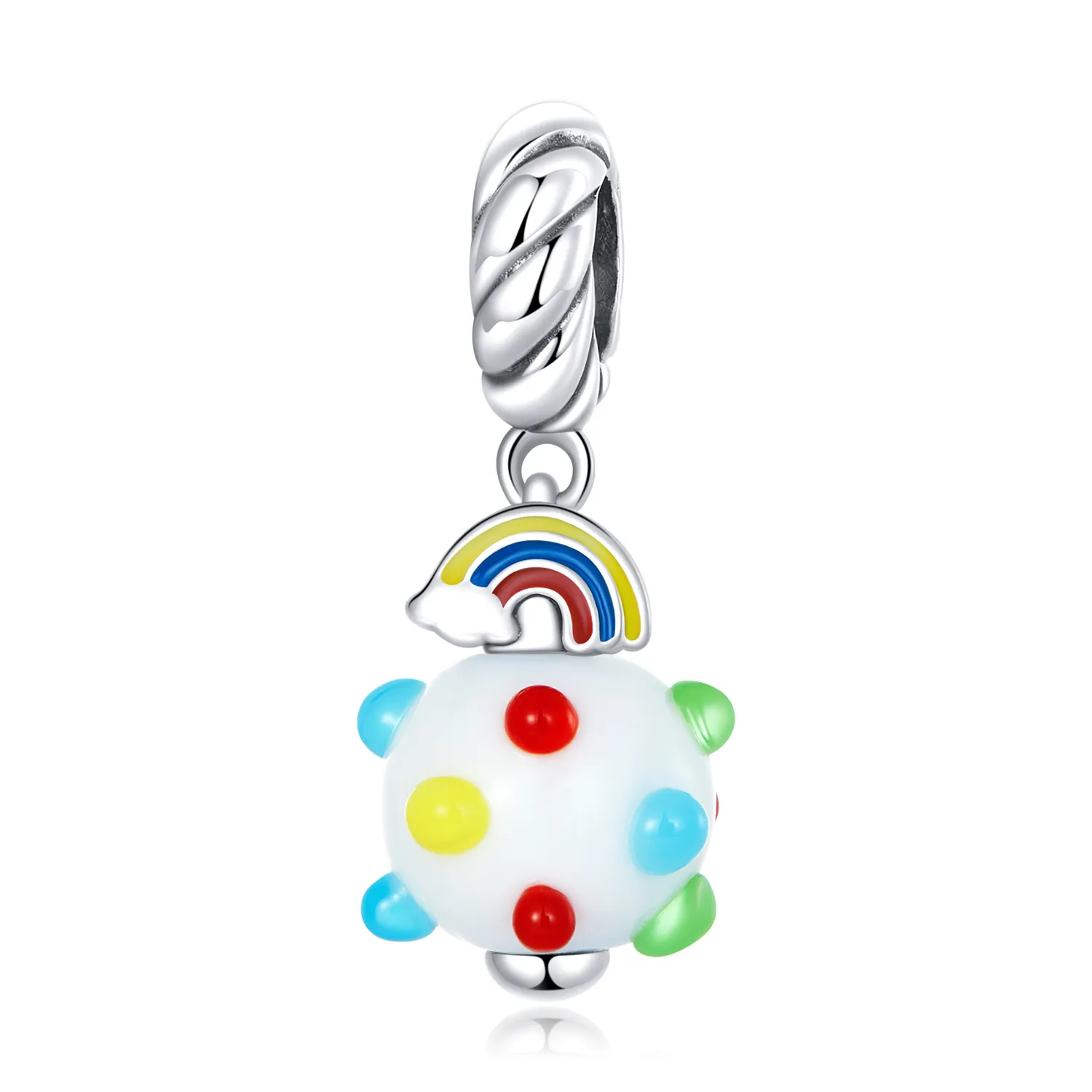 pandora style rainbow glass dangle charm scc2225