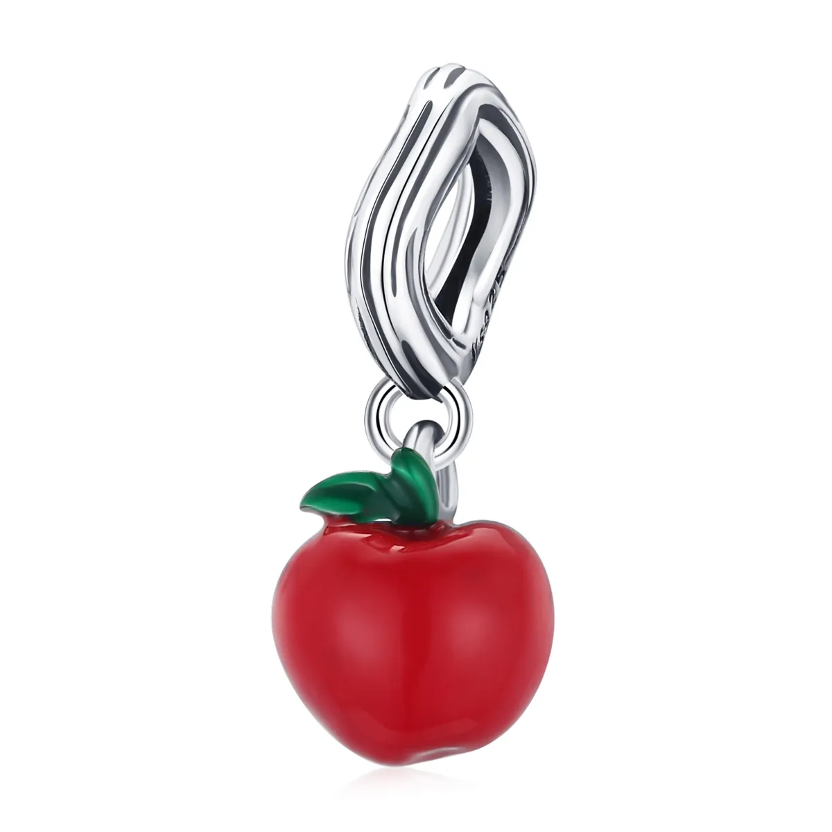 pandora style red apple dangle charm scc1913