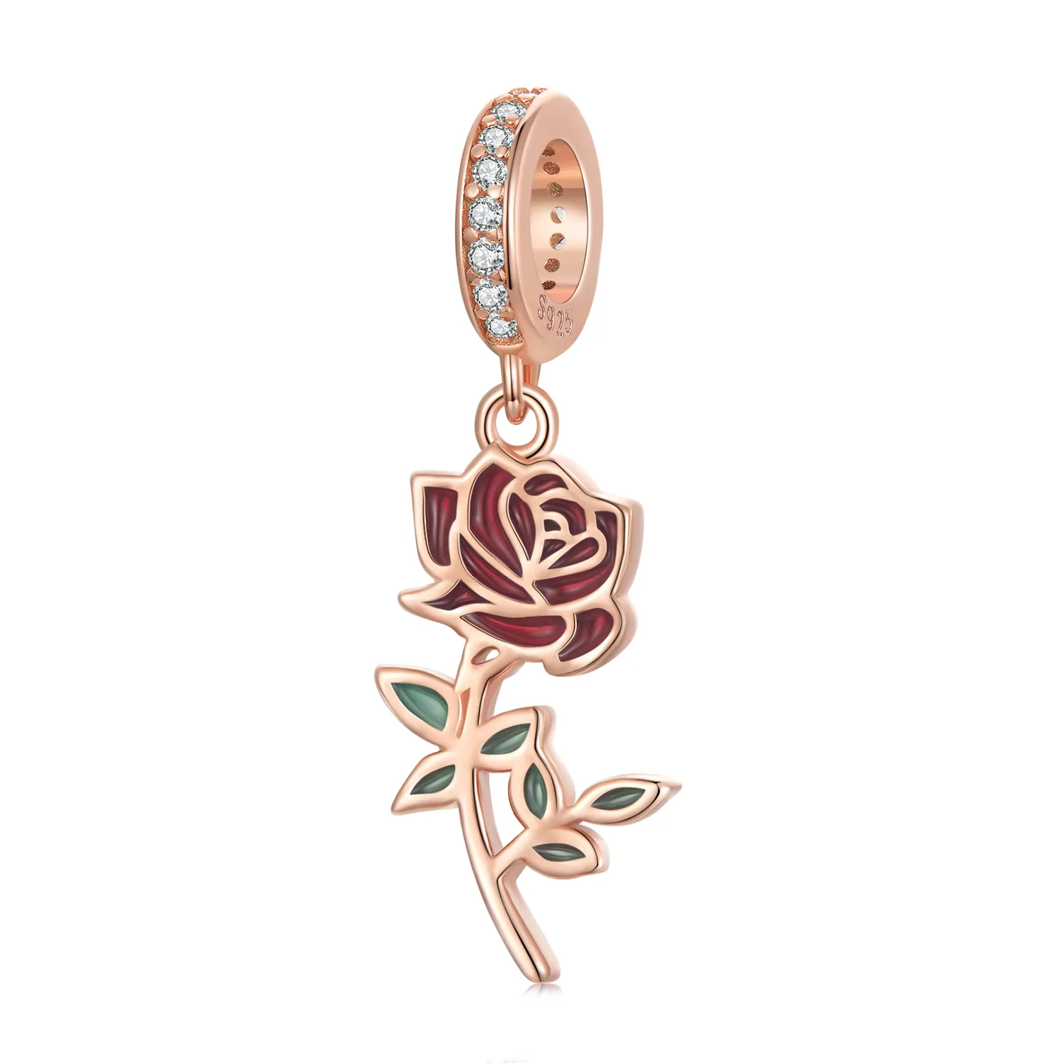 PANDORA Style Red Rose Dangle Charm - BSC642