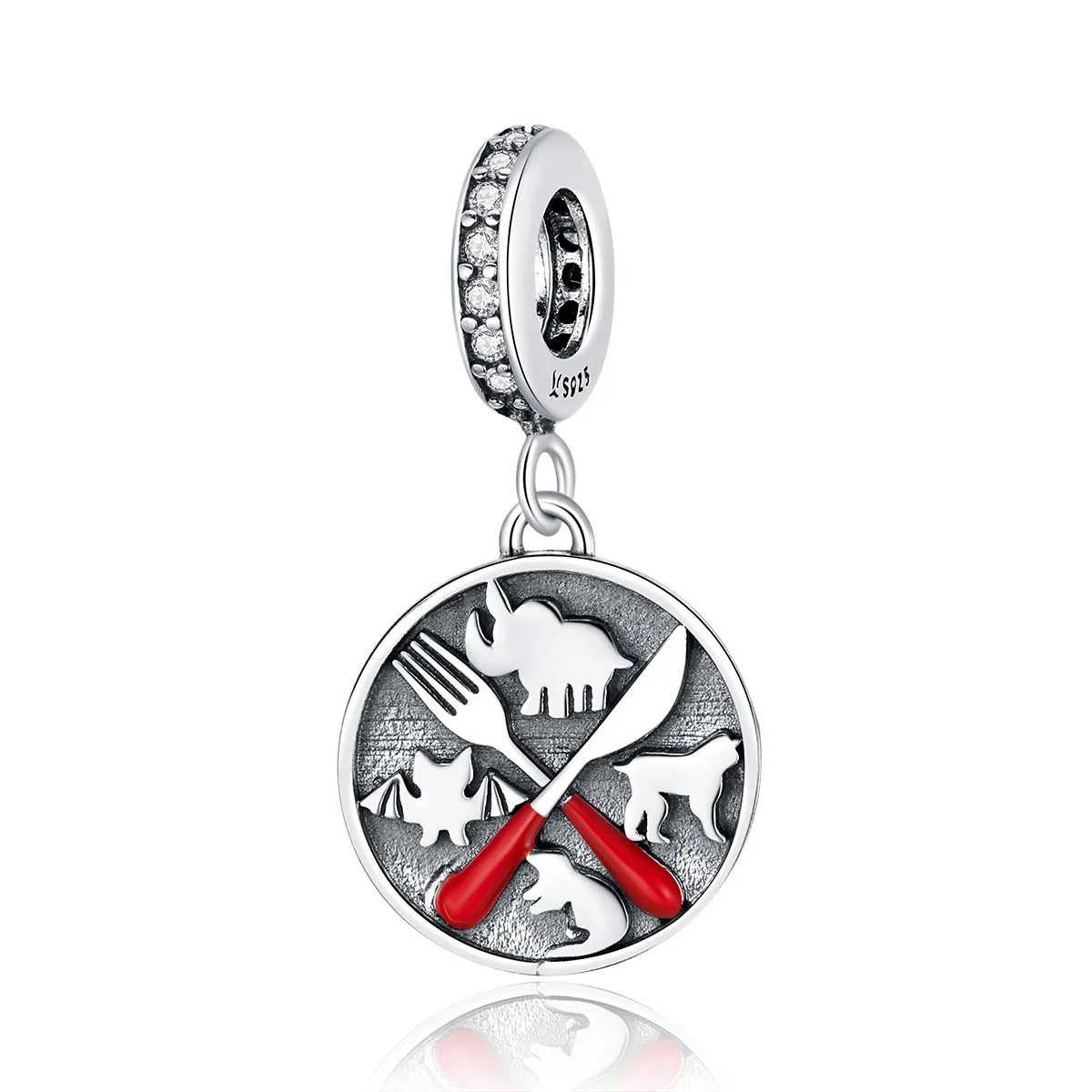 PANDORA Style Refuse To Eat Wild Animals Dangle Charm - SCC1588