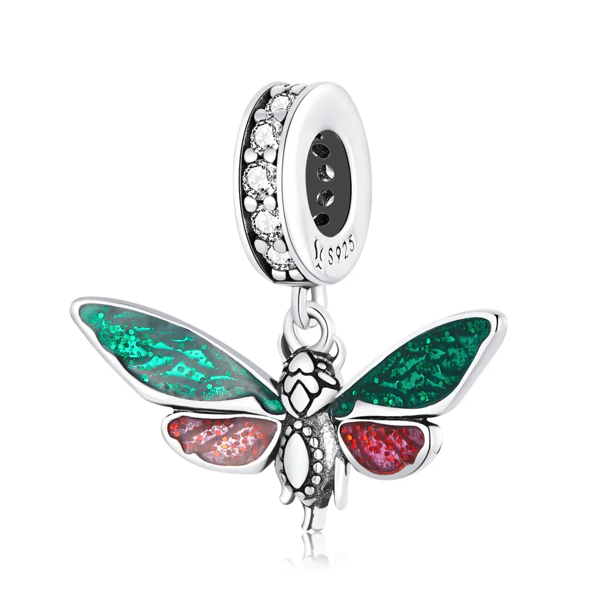 PANDORA Style Retro Moth Dangle Charm - SCC2034