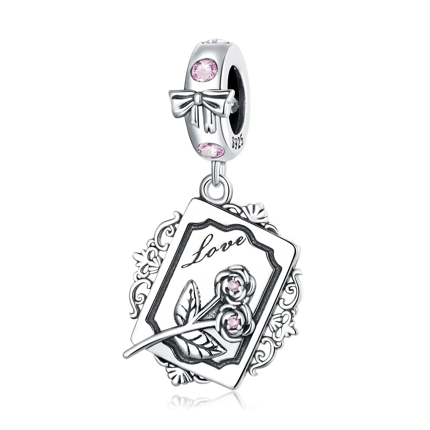 PANDORA Style Rose Invitation Dangle Charm - SCC2262