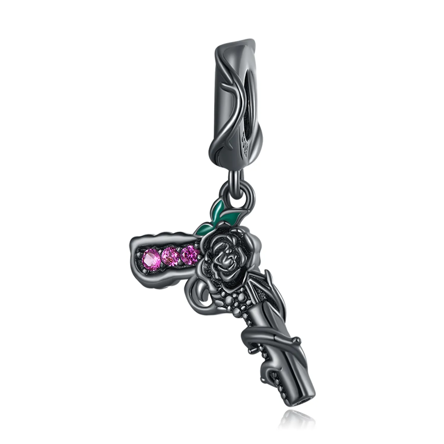 PANDORA Style Rose Pistol Dangle Charm - SCC2241