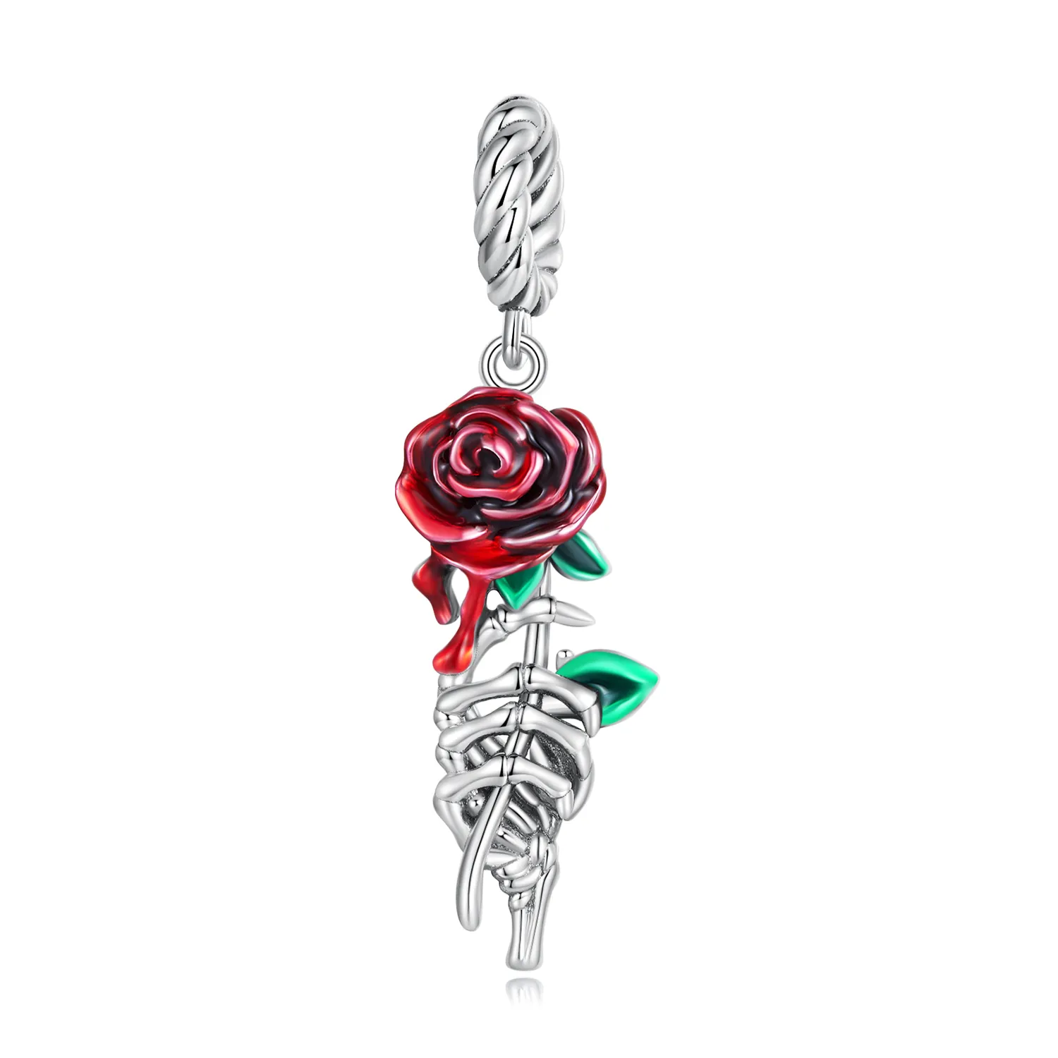 pandora style scarlet rose dangle charm scc2404