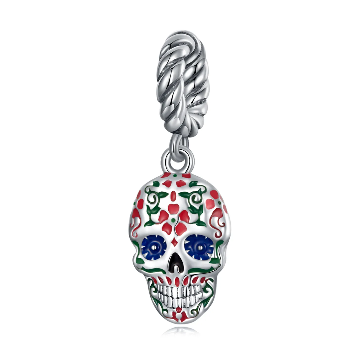 pandora style skull dangle charm scc2361