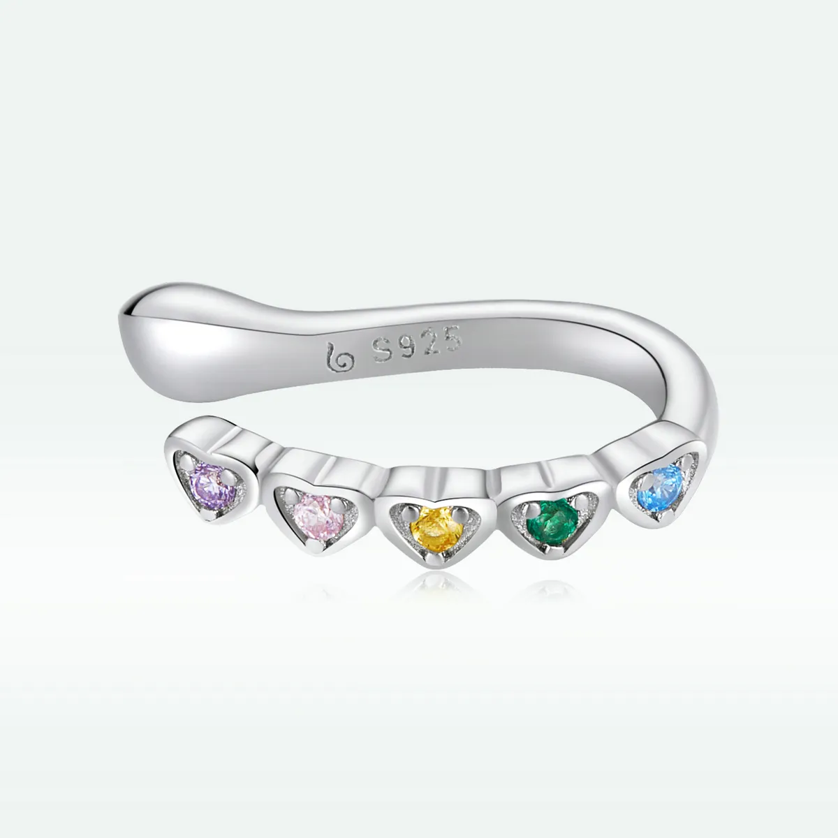 PANDORA Style Rainbow Heart Ear Clip - BSE573