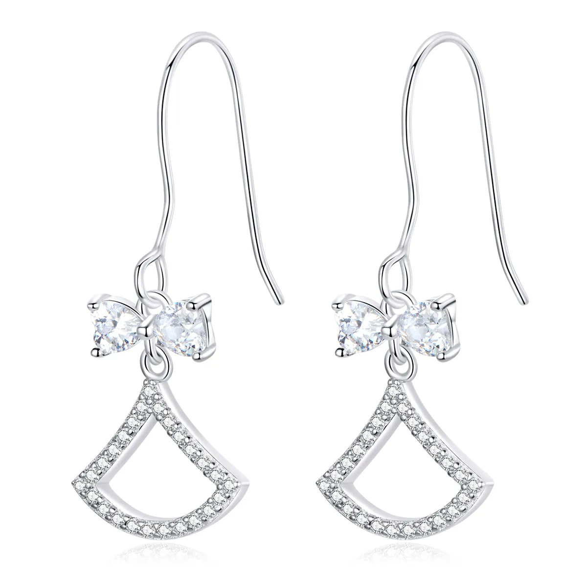 PANDORA Style Bow Scalloped Drop Earrings - BSE281