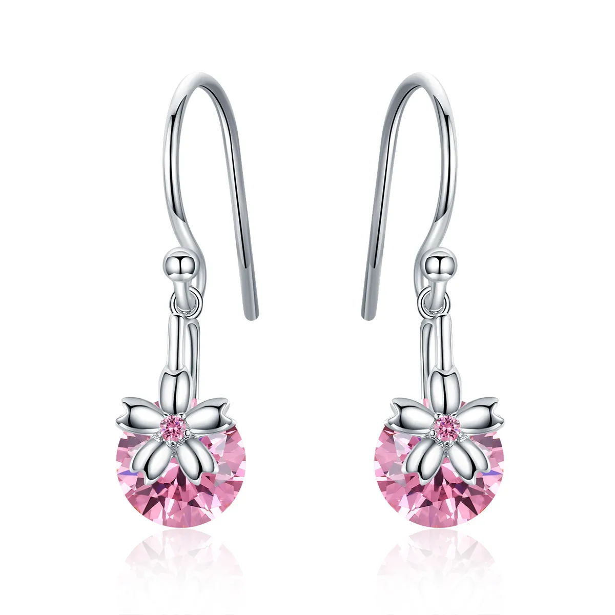 pandora style cherry blossoms drop earrings bse039