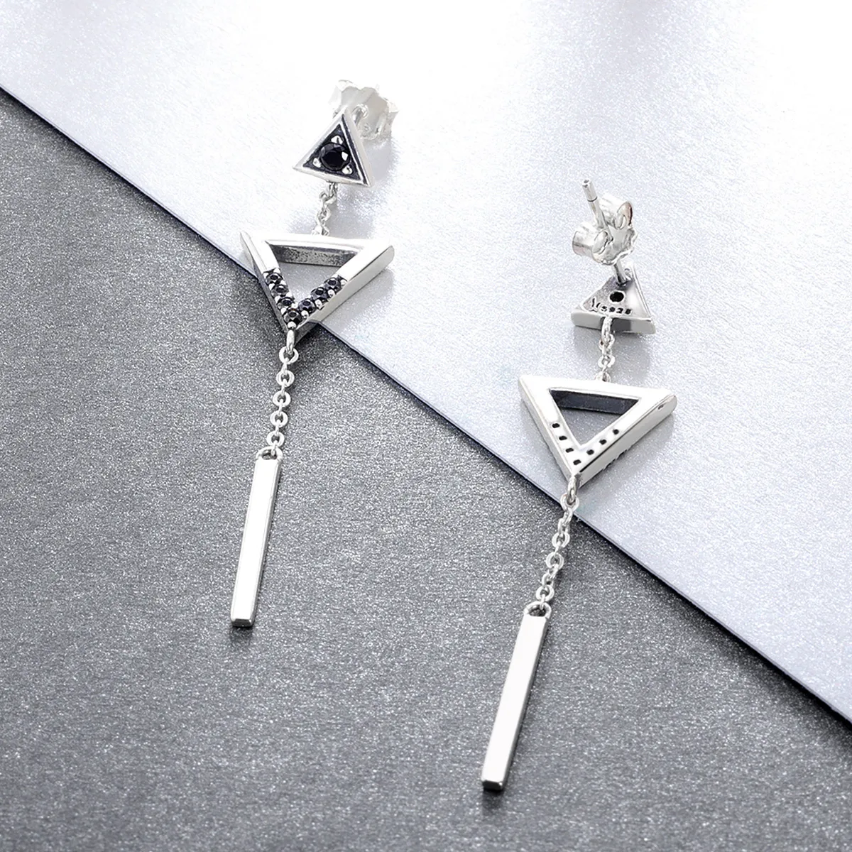 PANDORA Style Classical Geometry Drop Earrings - VSE144-A