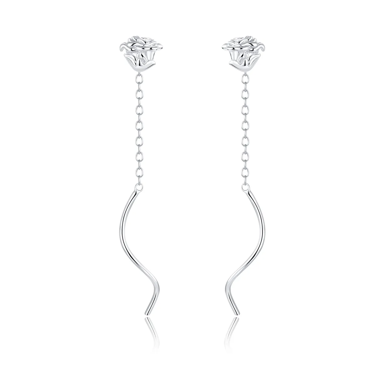 pandora style elegant rose drop earrings bse441