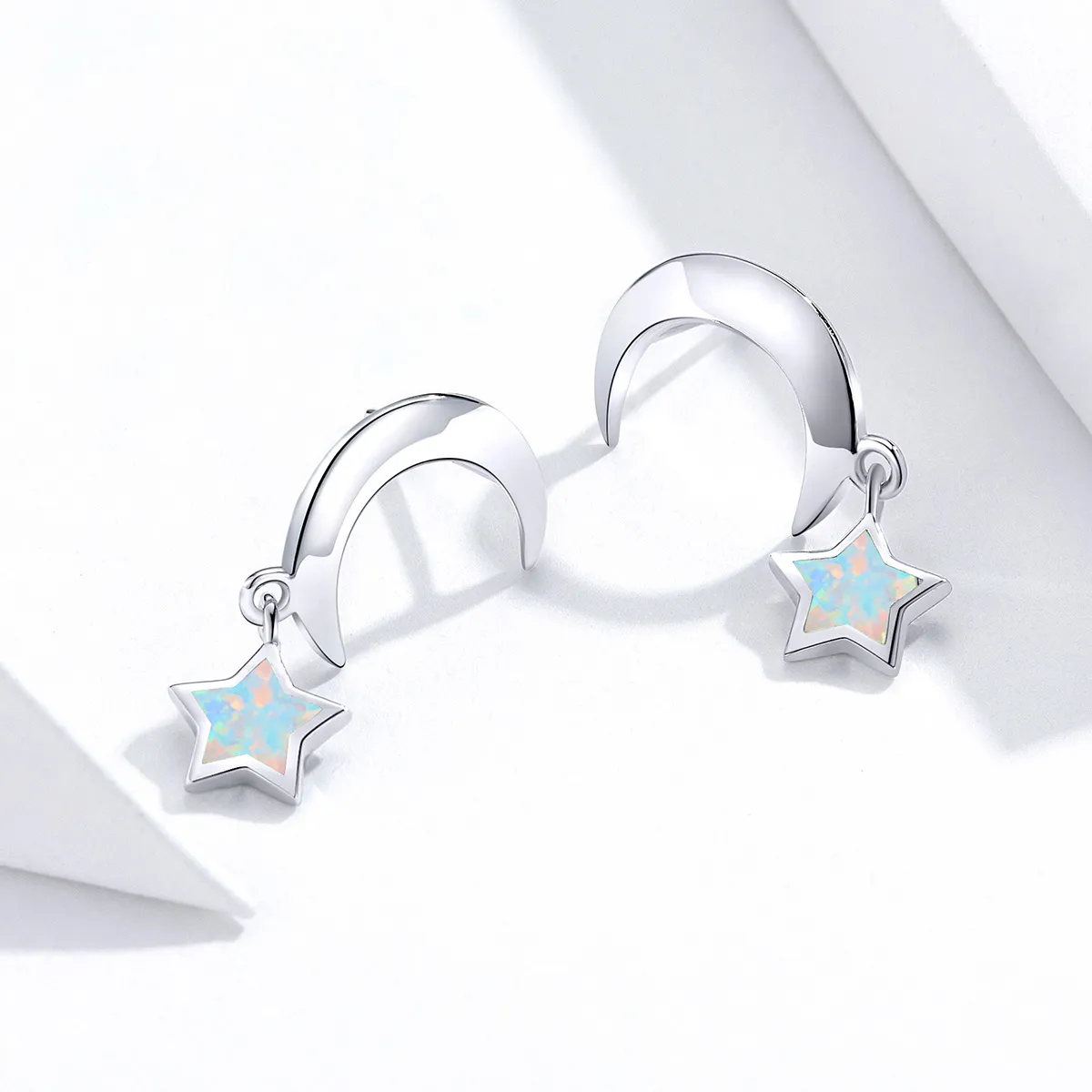 PANDORA Style Moon and Star Opal Drop Earrings - SCE707