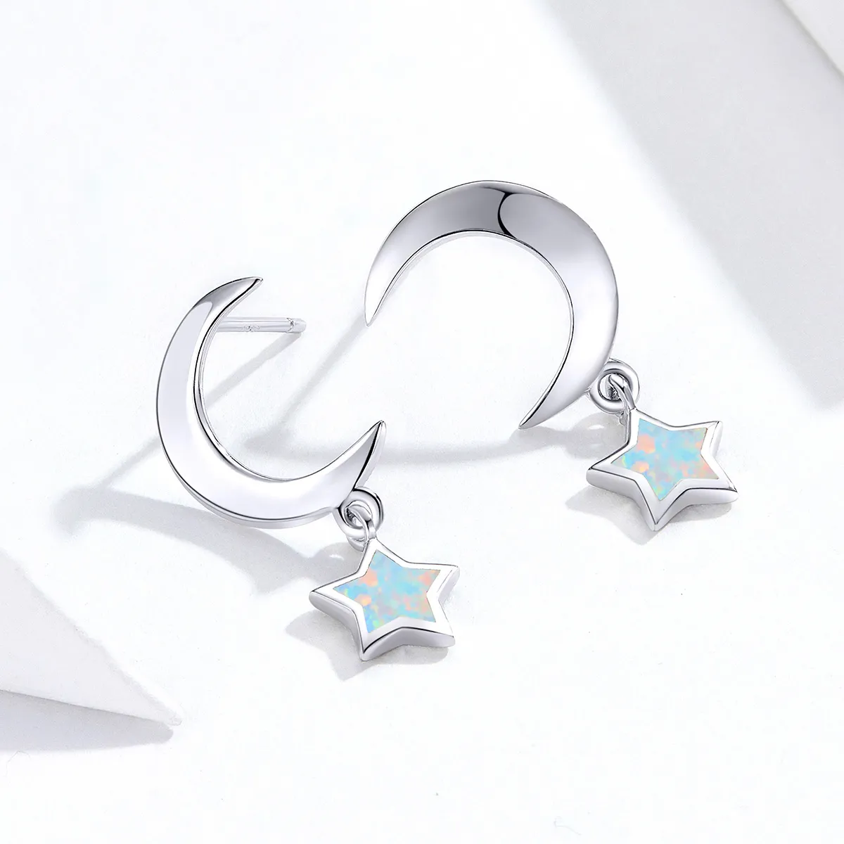 PANDORA Style Moon and Star Opal Drop Earrings - SCE707