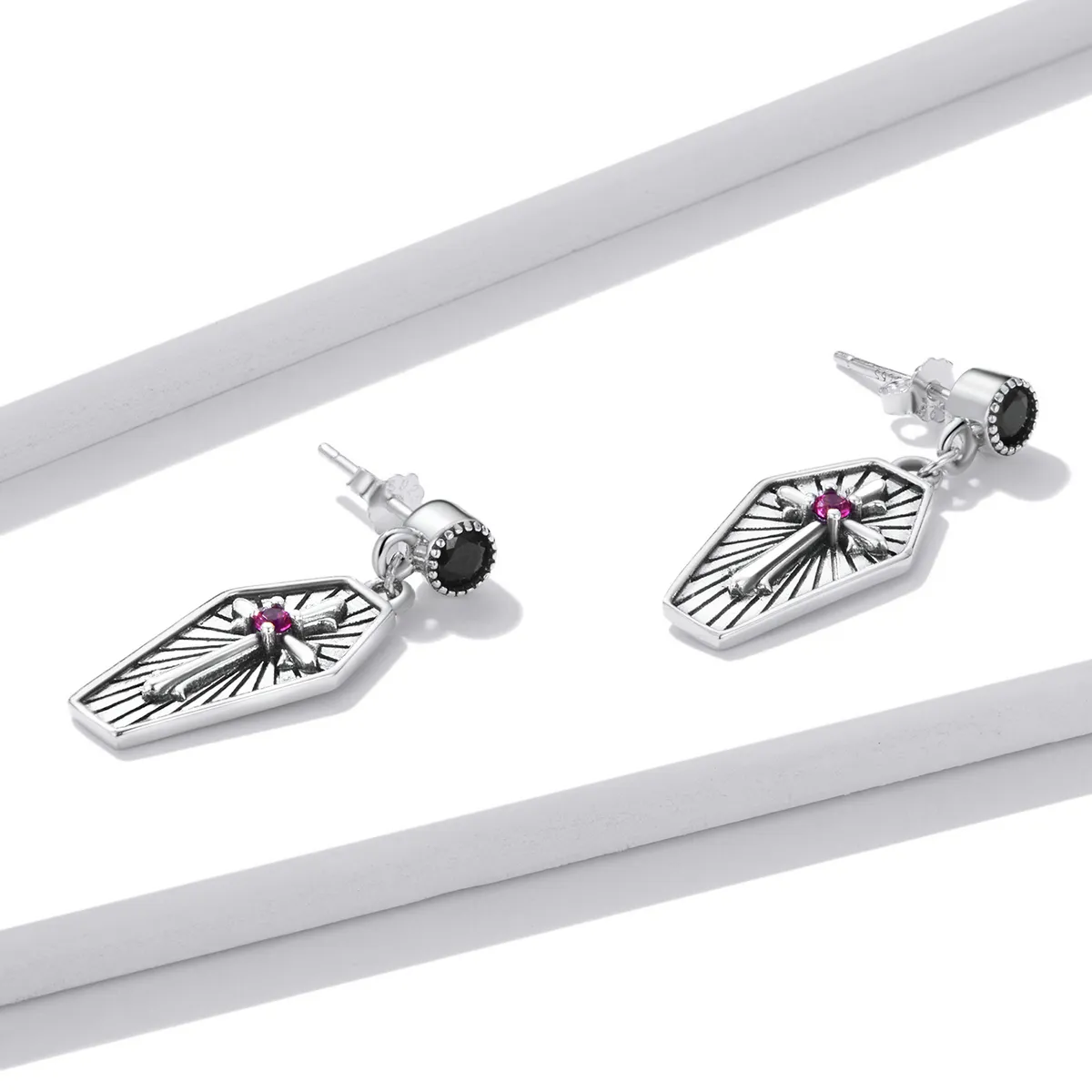 PANDORA Style Mystery Cross Drop Earrings - BSE536