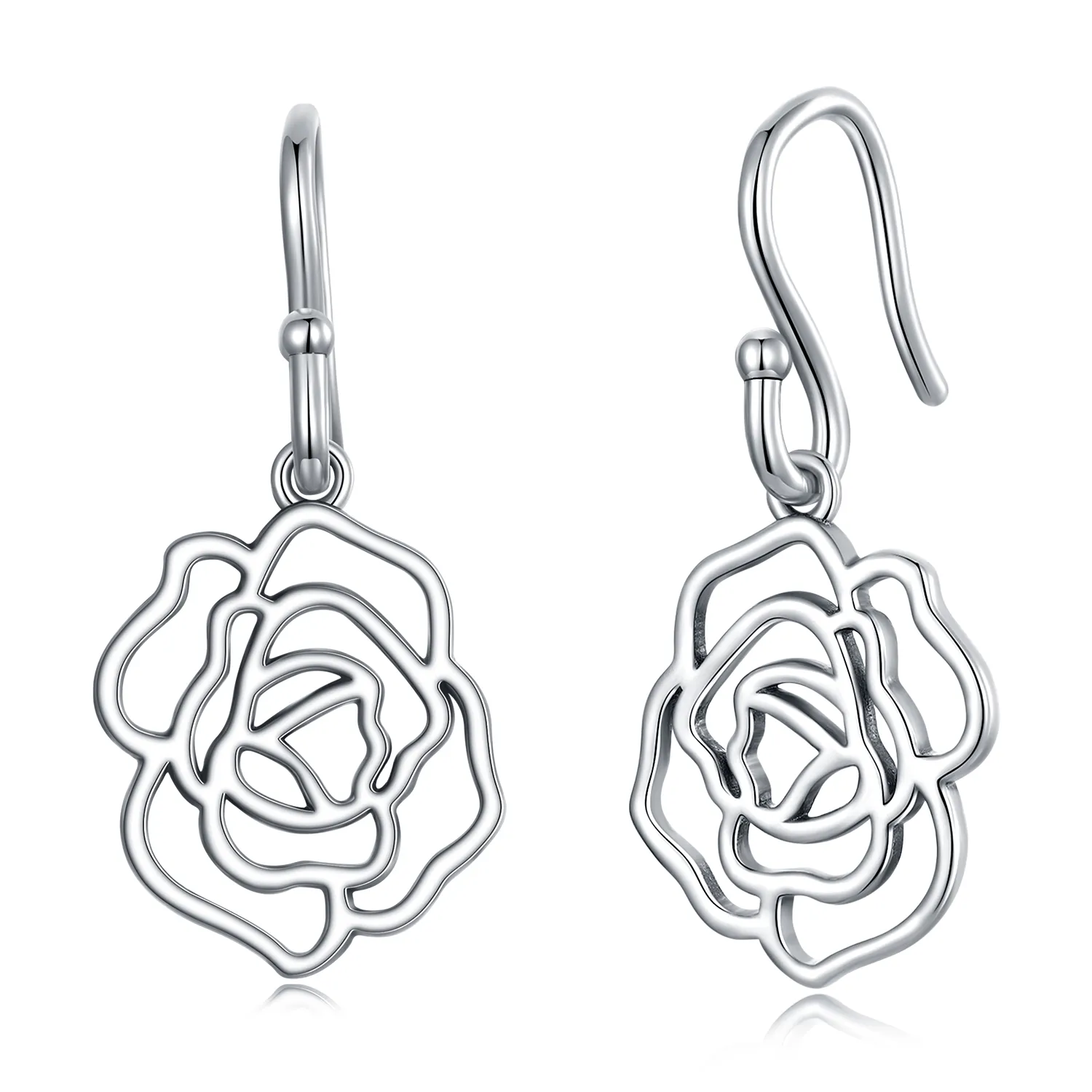 pandora style roses drop earrings sce1505