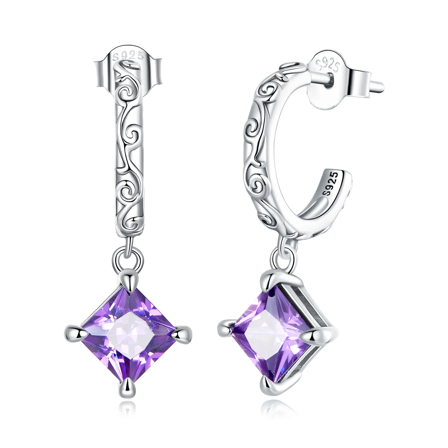 PANDORA Style Zirconium Pattern Drop Earrings - SCE1416