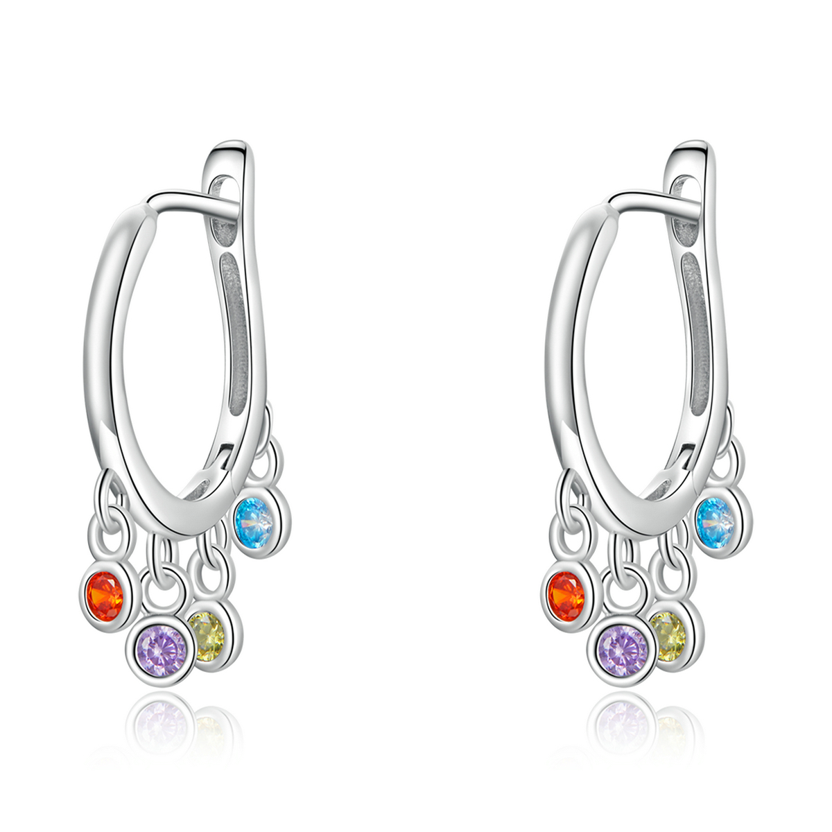 pandora style colorful hand bell hoop earrings bse554