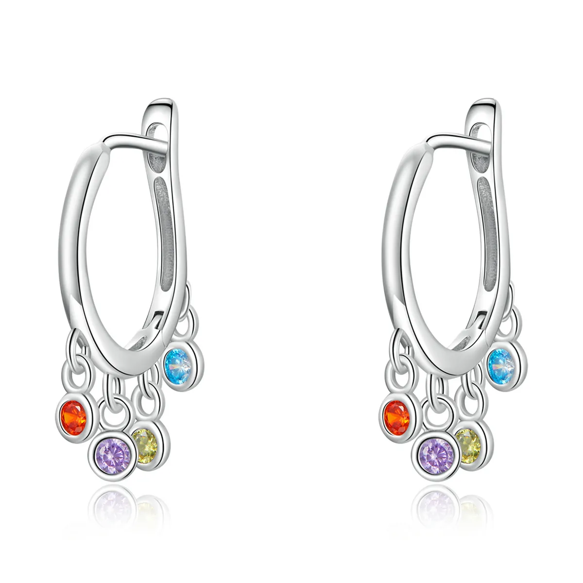 PANDORA Style Colorful Hand Bell Hoop Earrings - BSE554