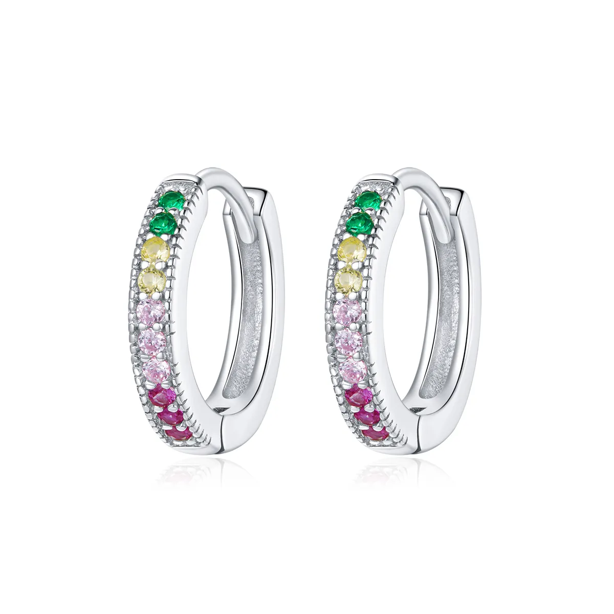 pandora style colorful hoop earrings bse459